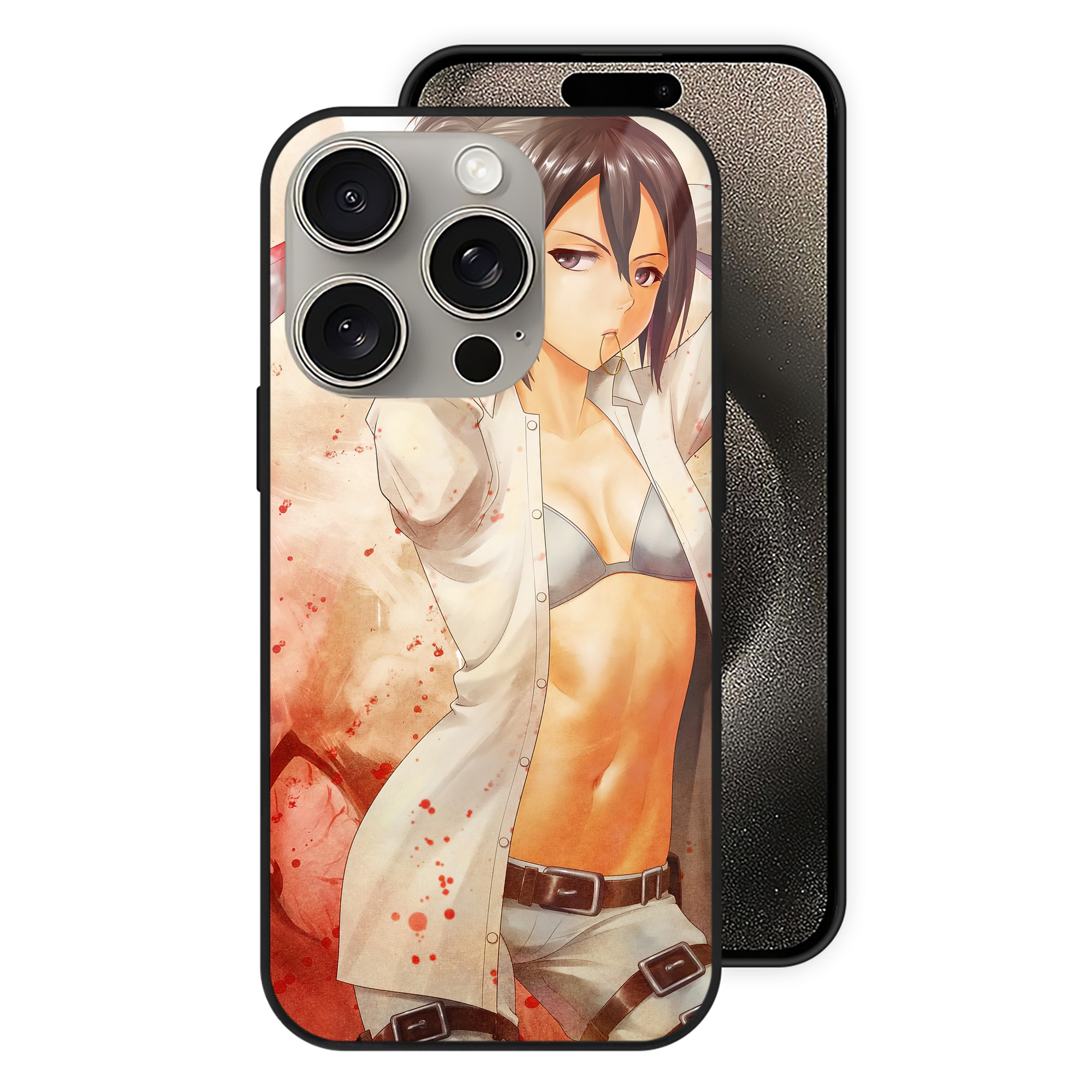 （画像用） 進撃の巨人 Attack on Titan 【iPhone15Pro対応】スマホケース 耐衝撃＆黄変防止 背面ガラス