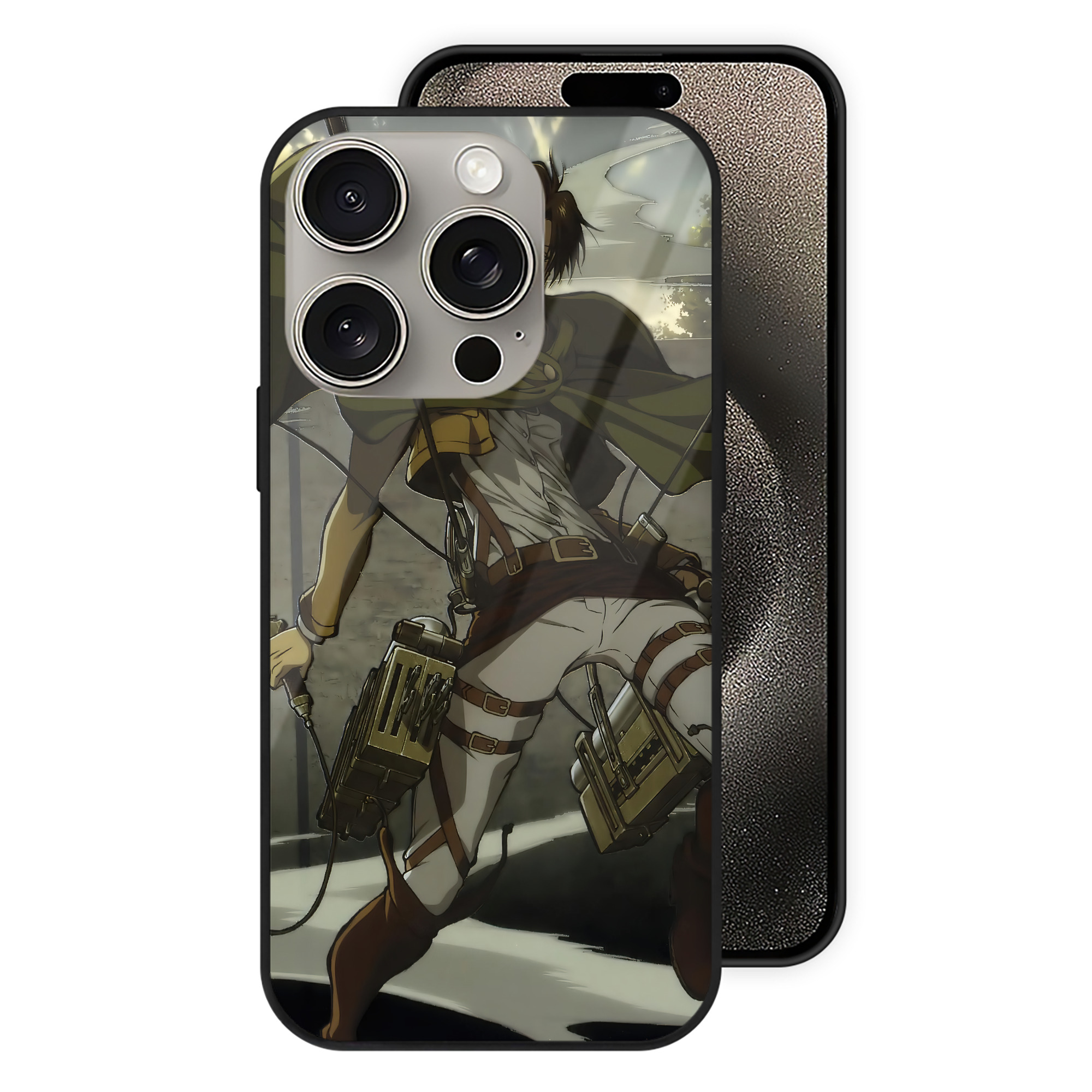 （画像用） 進撃の巨人 Attack on Titan 【iPhone15Pro対応】スマホケース 耐衝撃＆黄変防止 背面ガラス