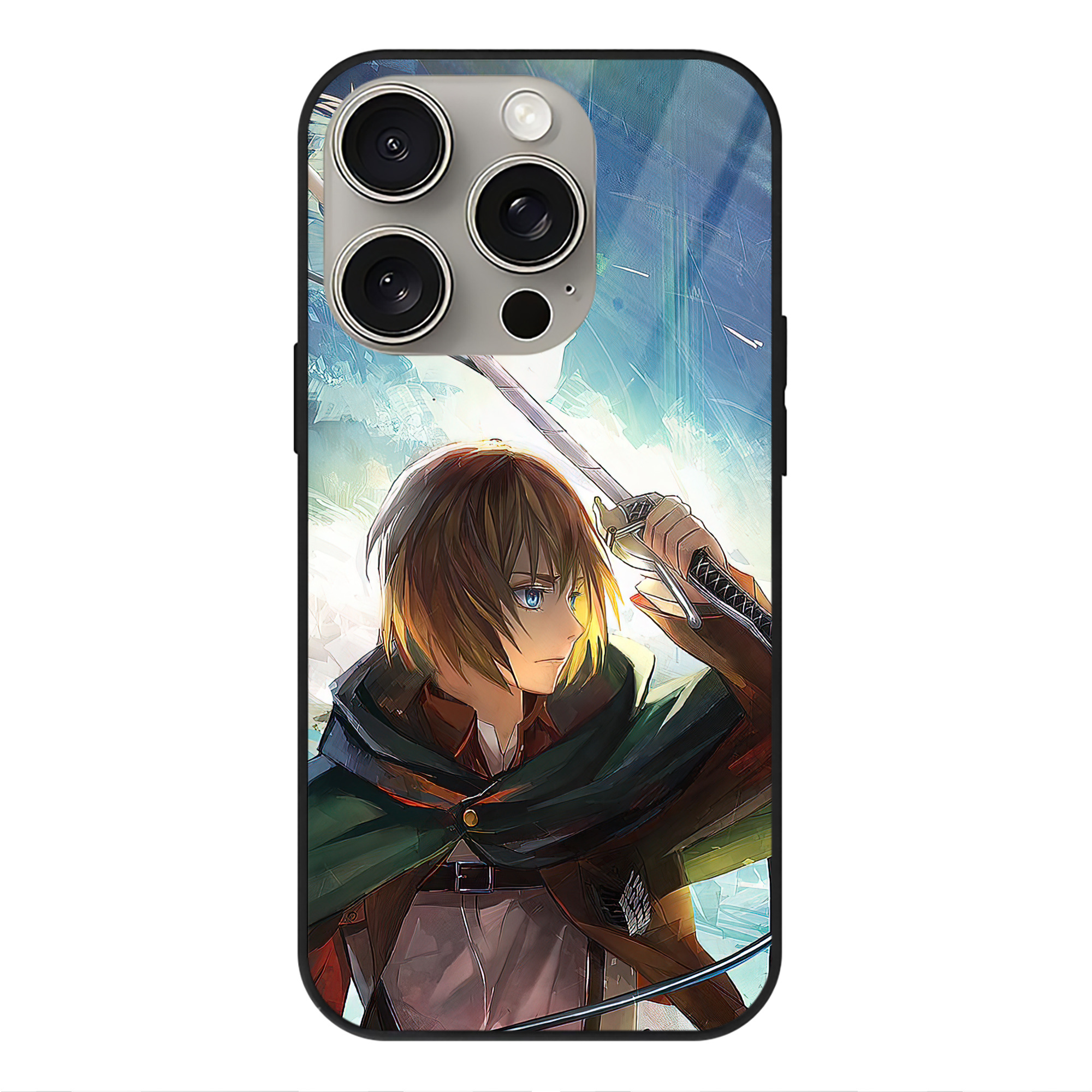 （画像用） 進撃の巨人 Attack on Titan 【iPhone15Pro対応】スマホケース 耐衝撃＆黄変防止 背面ガラス