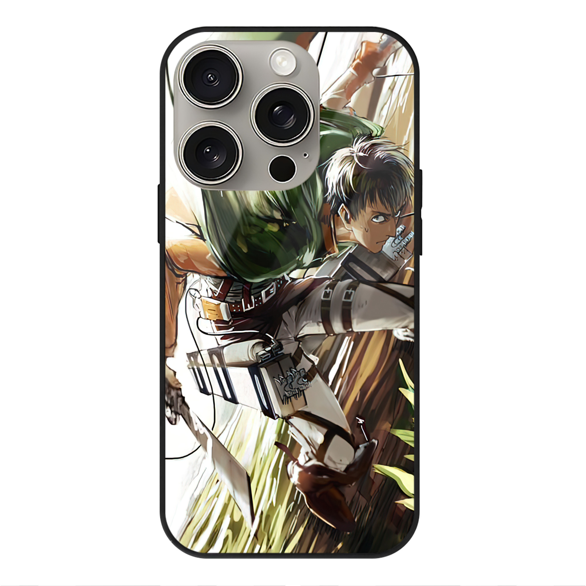 （画像用） 進撃の巨人 Attack on Titan 【iPhone15Pro対応】スマホケース 耐衝撃＆黄変防止 背面ガラス