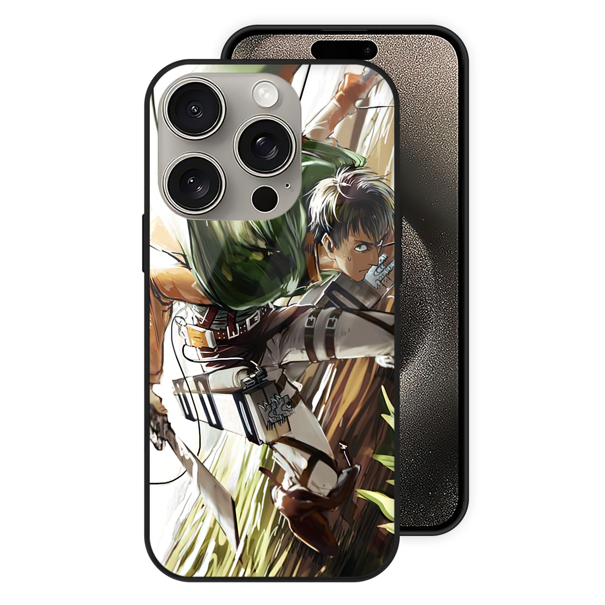 （画像用） 進撃の巨人 Attack on Titan 【iPhone15Pro対応】スマホケース 耐衝撃＆黄変防止 背面ガラス