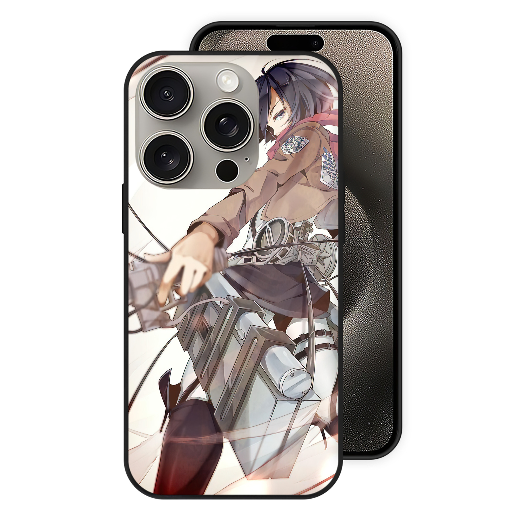 （画像用） 進撃の巨人 Attack on Titan 【iPhone15Pro対応】スマホケース 耐衝撃＆黄変防止 背面ガラス