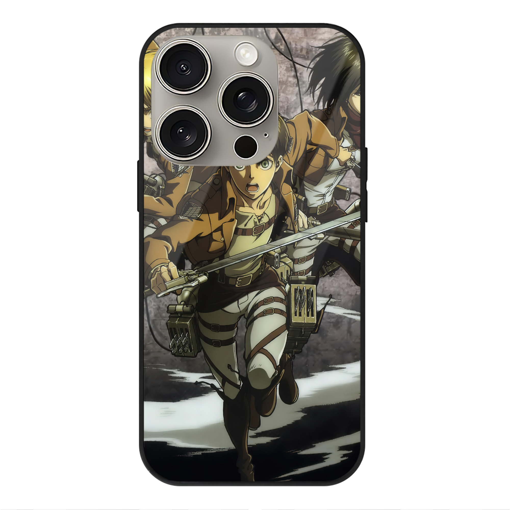 （画像用） 進撃の巨人 Attack on Titan 【iPhone15Pro対応】スマホケース 耐衝撃＆黄変防止 背面ガラス