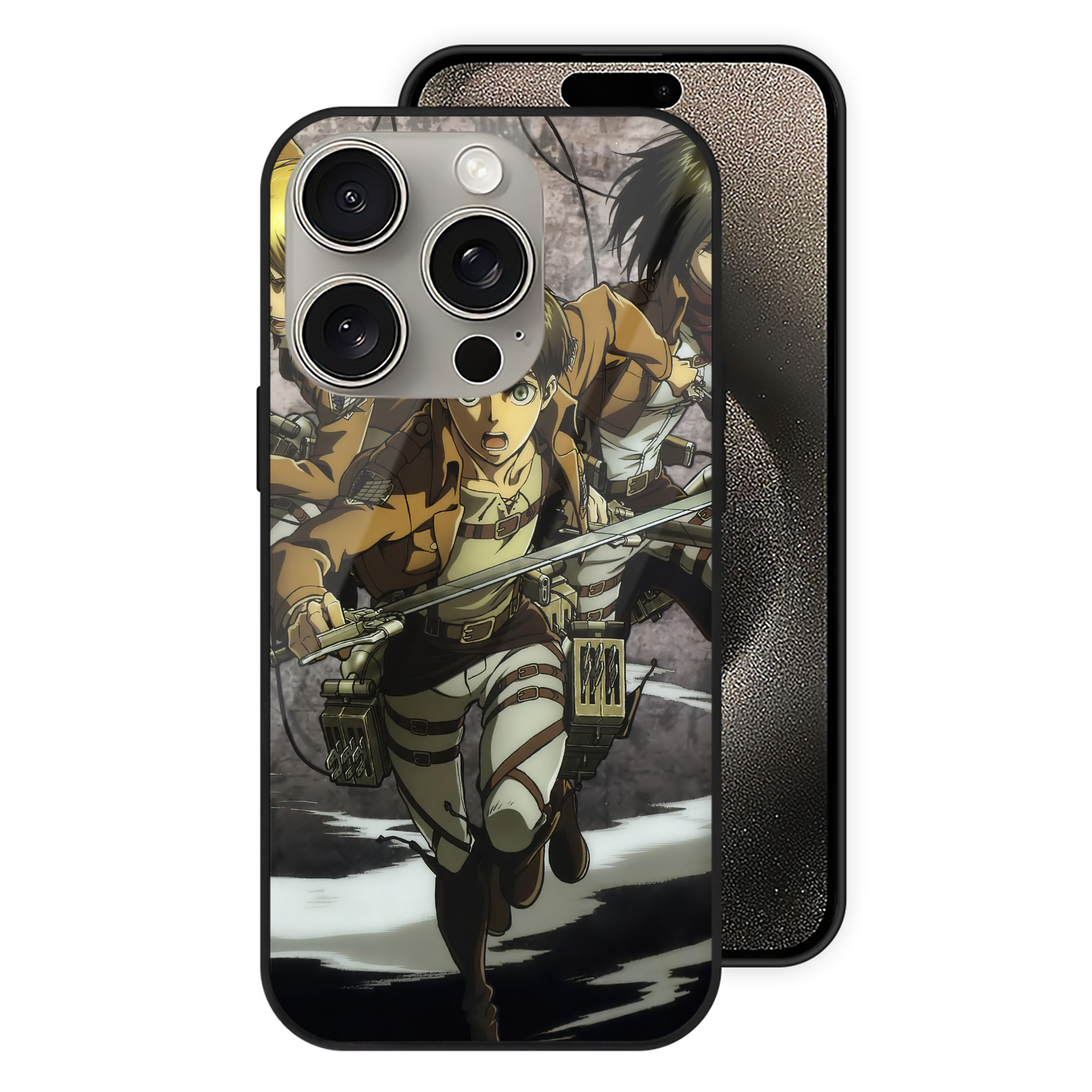 （画像用） 進撃の巨人 Attack on Titan 【iPhone15Pro対応】スマホケース 耐衝撃＆黄変防止 背面ガラス
