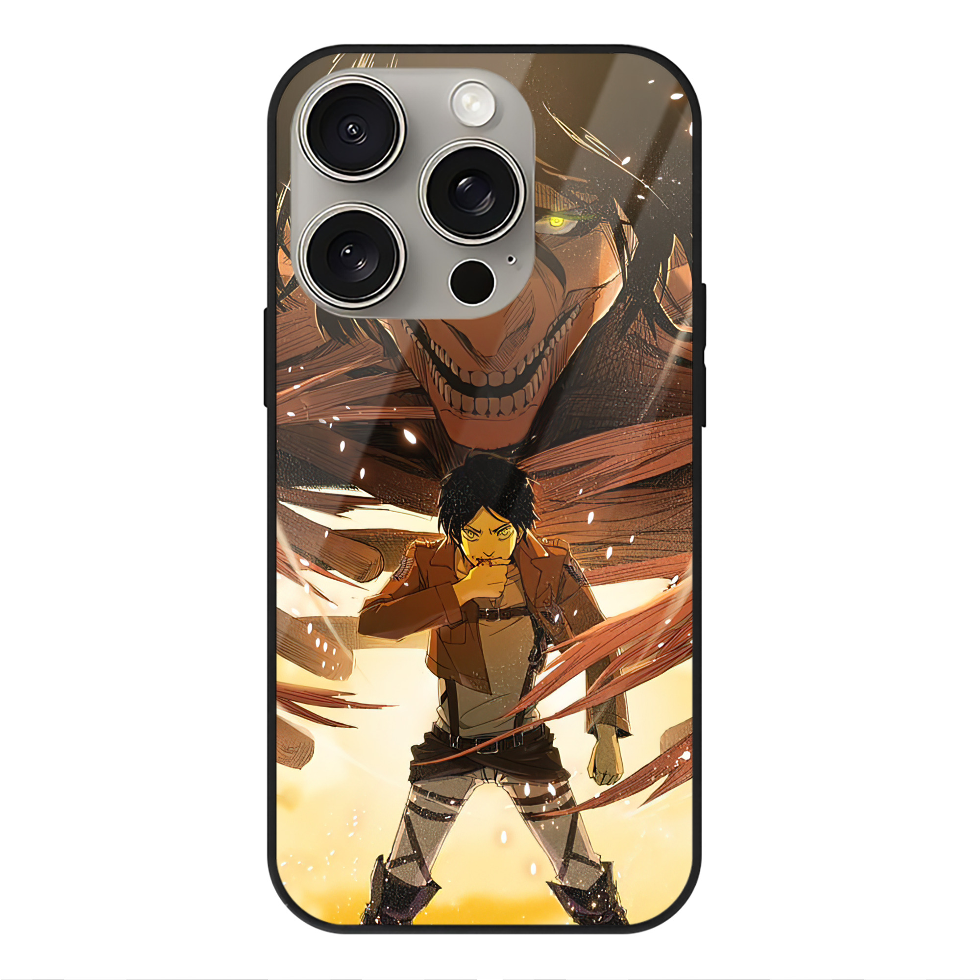 （画像用） 進撃の巨人 Attack on Titan 【iPhone15Pro対応】スマホケース 耐衝撃＆黄変防止 背面ガラス