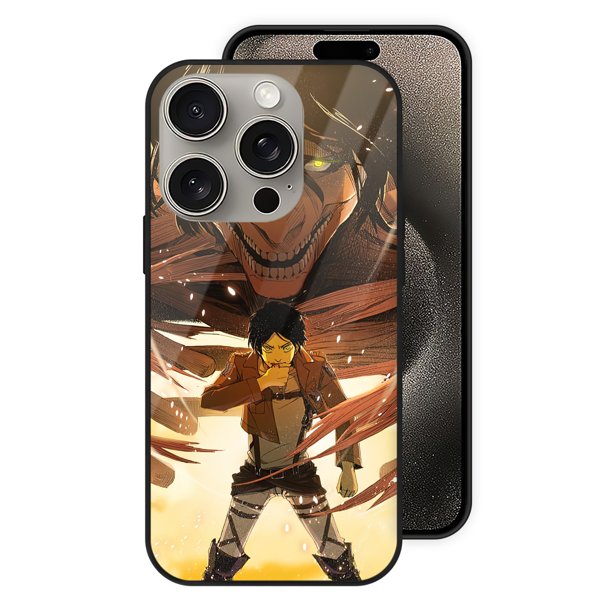 （画像用） 進撃の巨人 Attack on Titan 【iPhone15Pro対応】スマホケース 耐衝撃＆黄変防止 背面ガラス