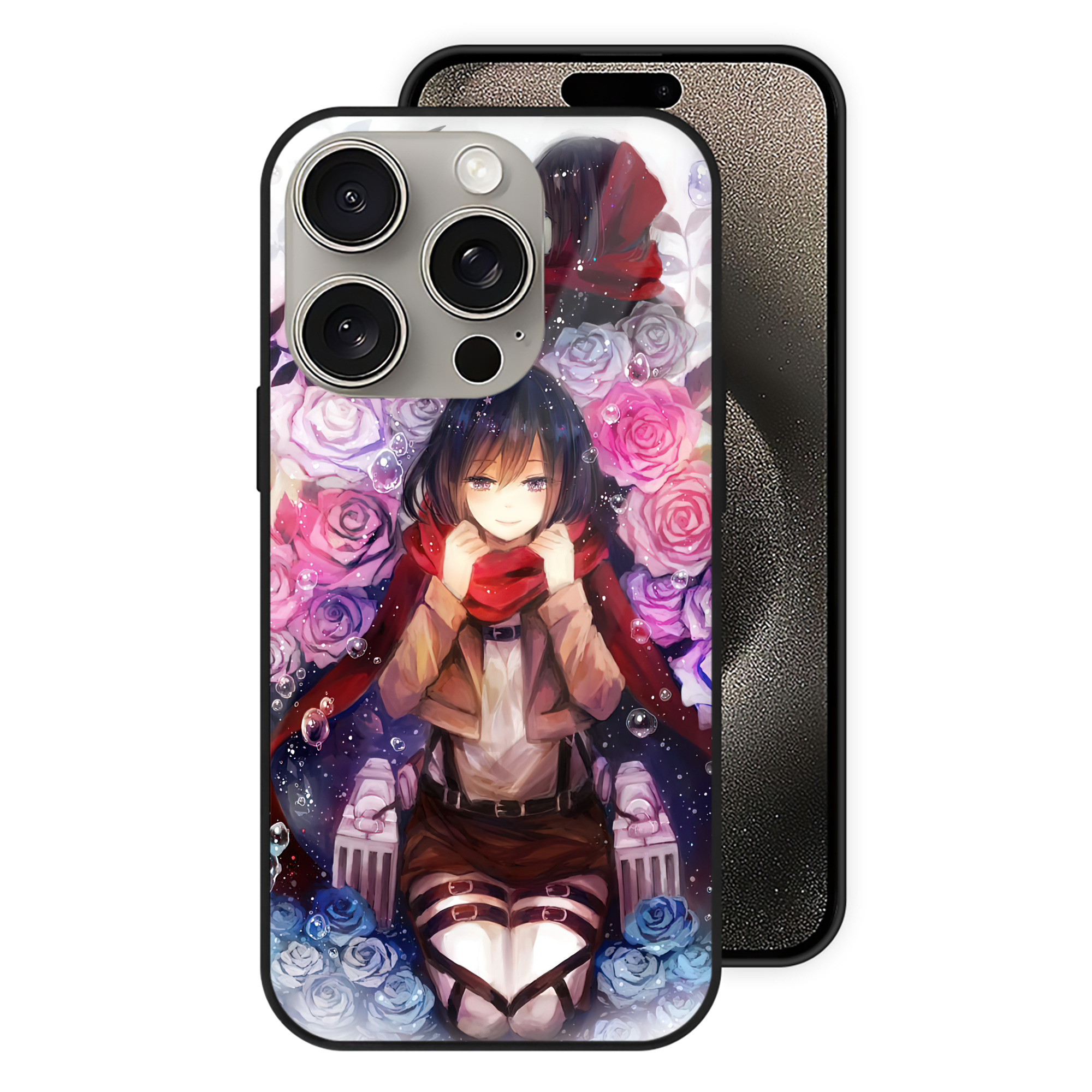 （画像用） 進撃の巨人 Attack on Titan 【iPhone15Pro対応】スマホケース 耐衝撃＆黄変防止 背面ガラス