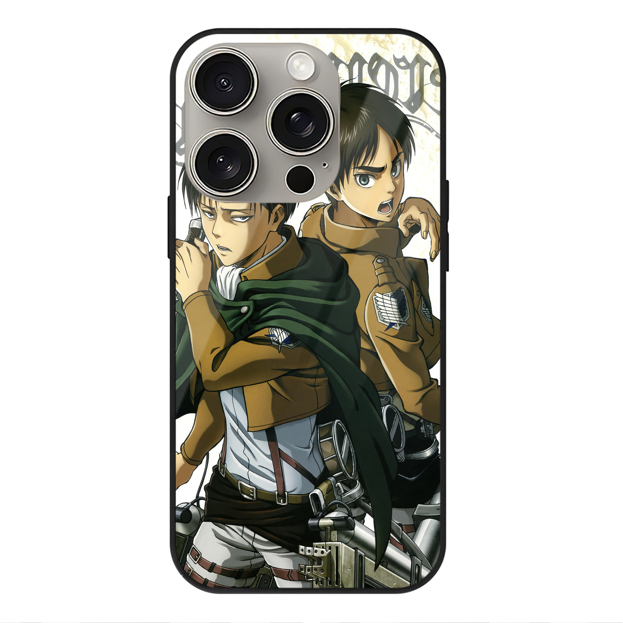 （画像用） 進撃の巨人 Attack on Titan 【iPhone15Pro対応】スマホケース 耐衝撃＆黄変防止 背面ガラス