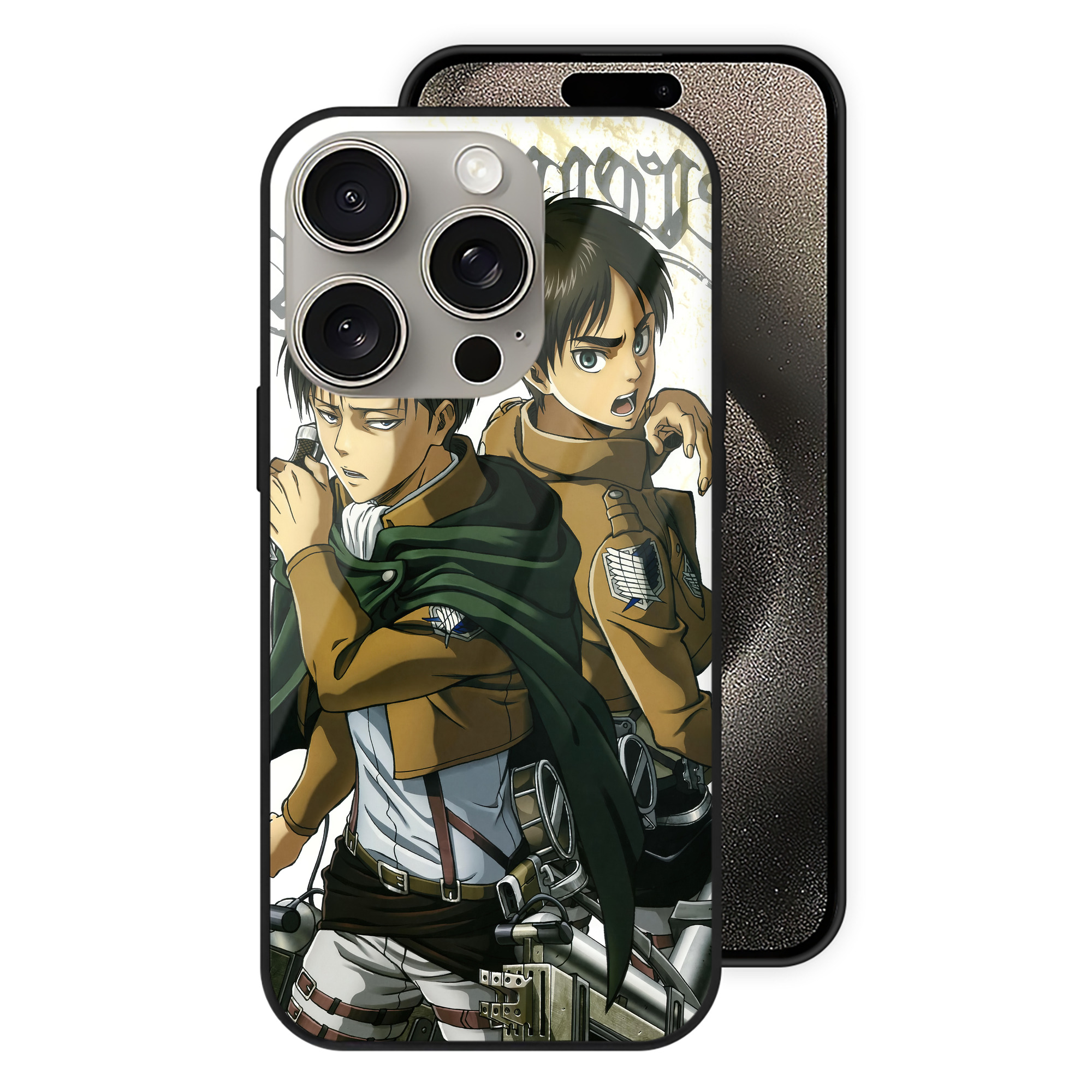 （画像用） 進撃の巨人 Attack on Titan 【iPhone15Pro対応】スマホケース 耐衝撃＆黄変防止 背面ガラス