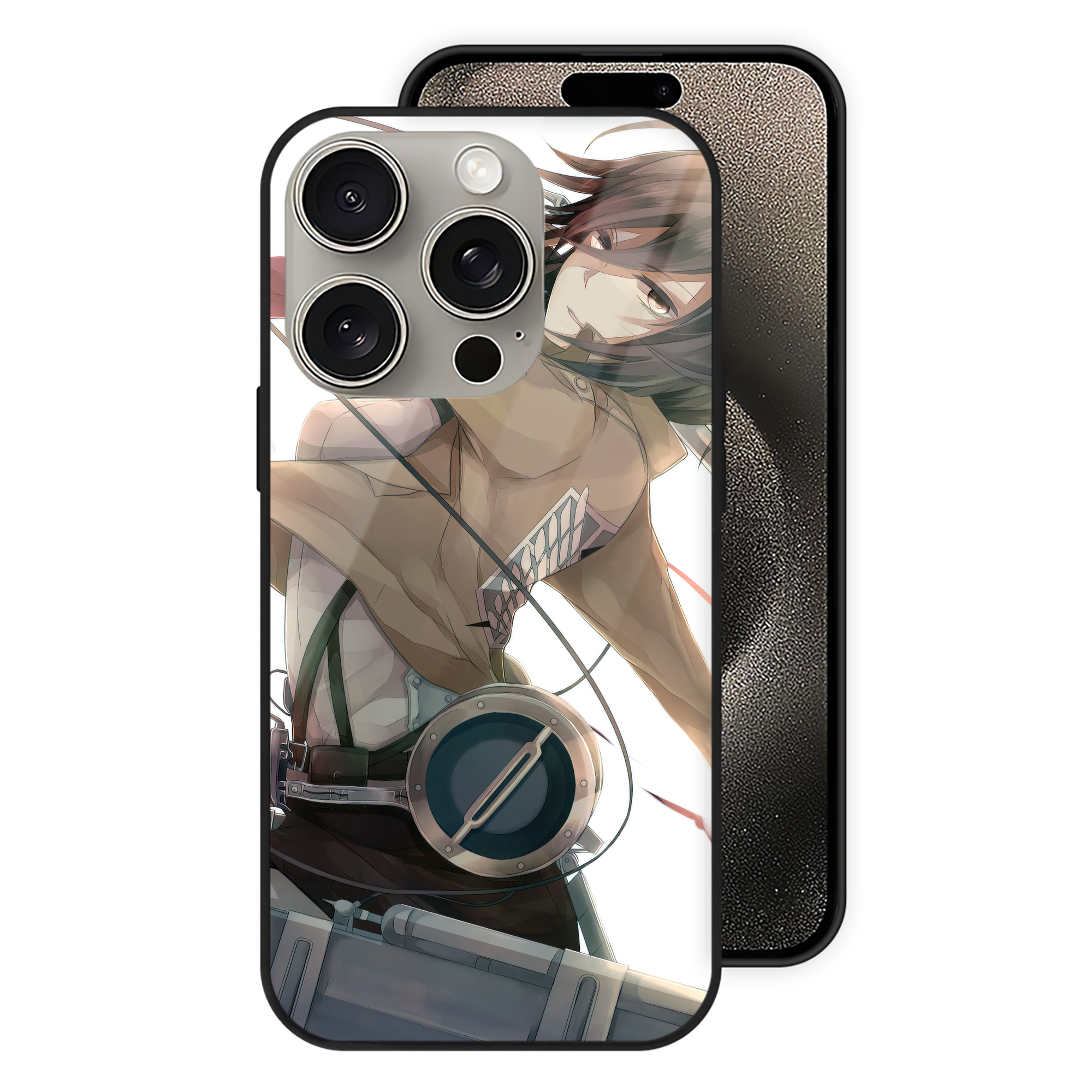 （画像用） 進撃の巨人 Attack on Titan 【iPhone15Pro対応】スマホケース 耐衝撃＆黄変防止 背面ガラス