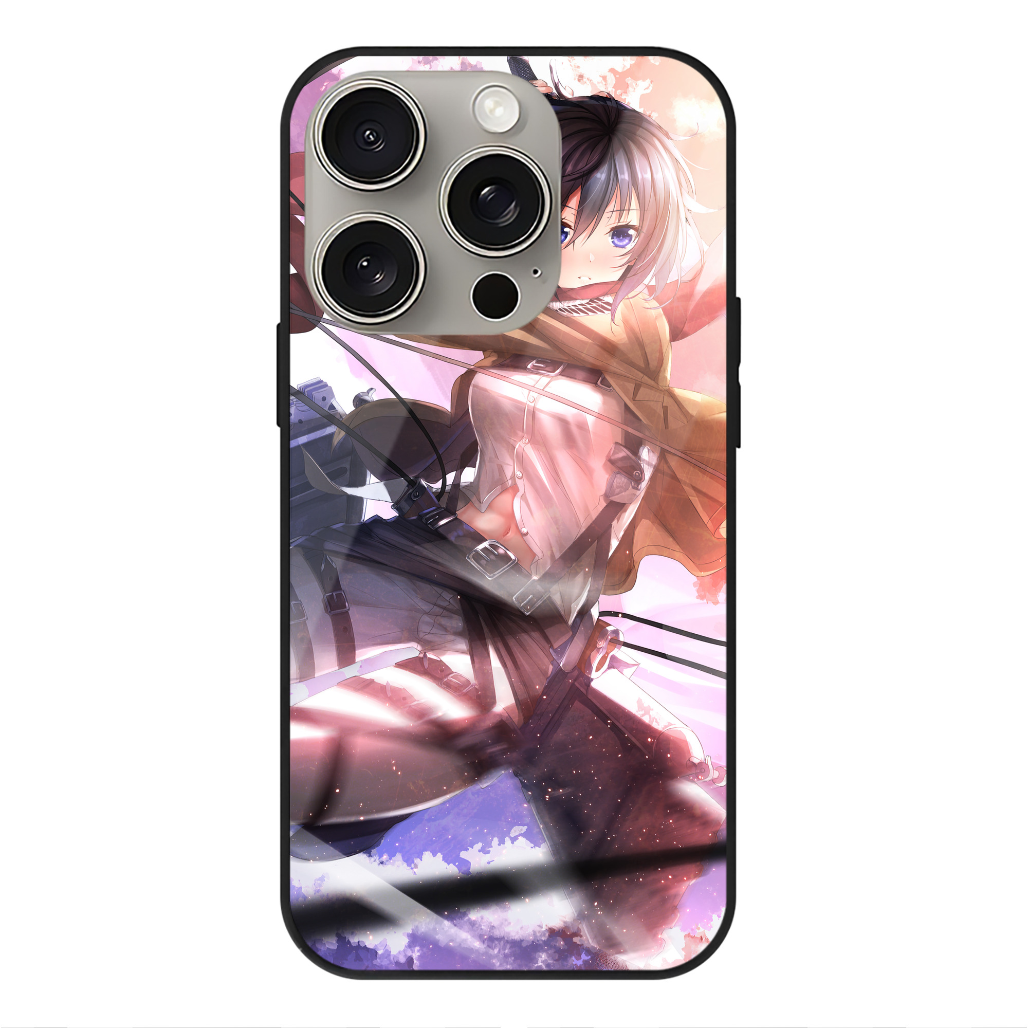 （画像用） 進撃の巨人 Attack on Titan 【iPhone15Pro対応】スマホケース 耐衝撃＆黄変防止 背面ガラス
