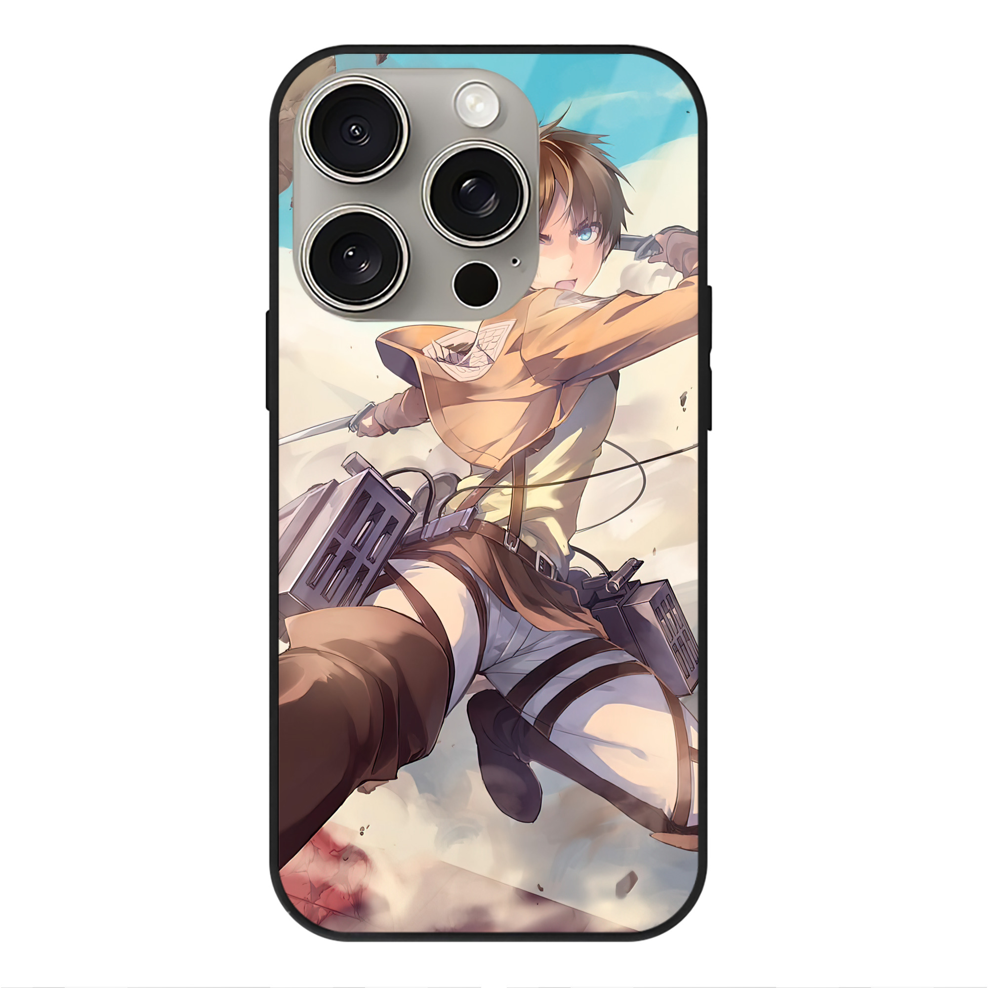 （画像用） 進撃の巨人 Attack on Titan 【iPhone15Pro対応】スマホケース 耐衝撃＆黄変防止 背面ガラス