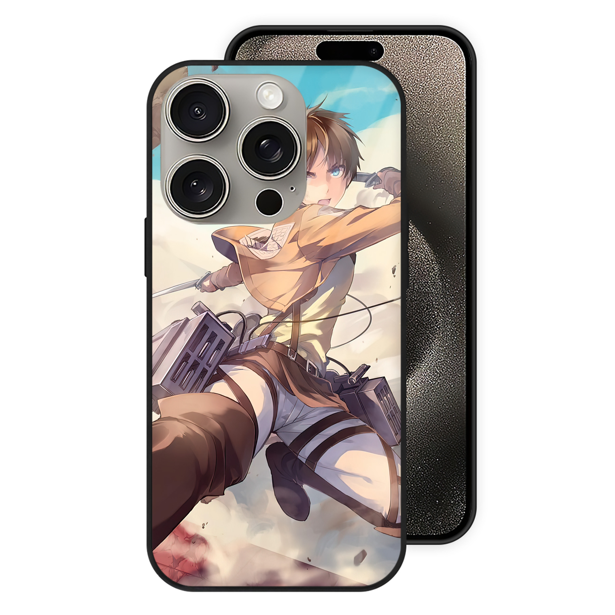 （画像用） 進撃の巨人 Attack on Titan 【iPhone15Pro対応】スマホケース 耐衝撃＆黄変防止 背面ガラス