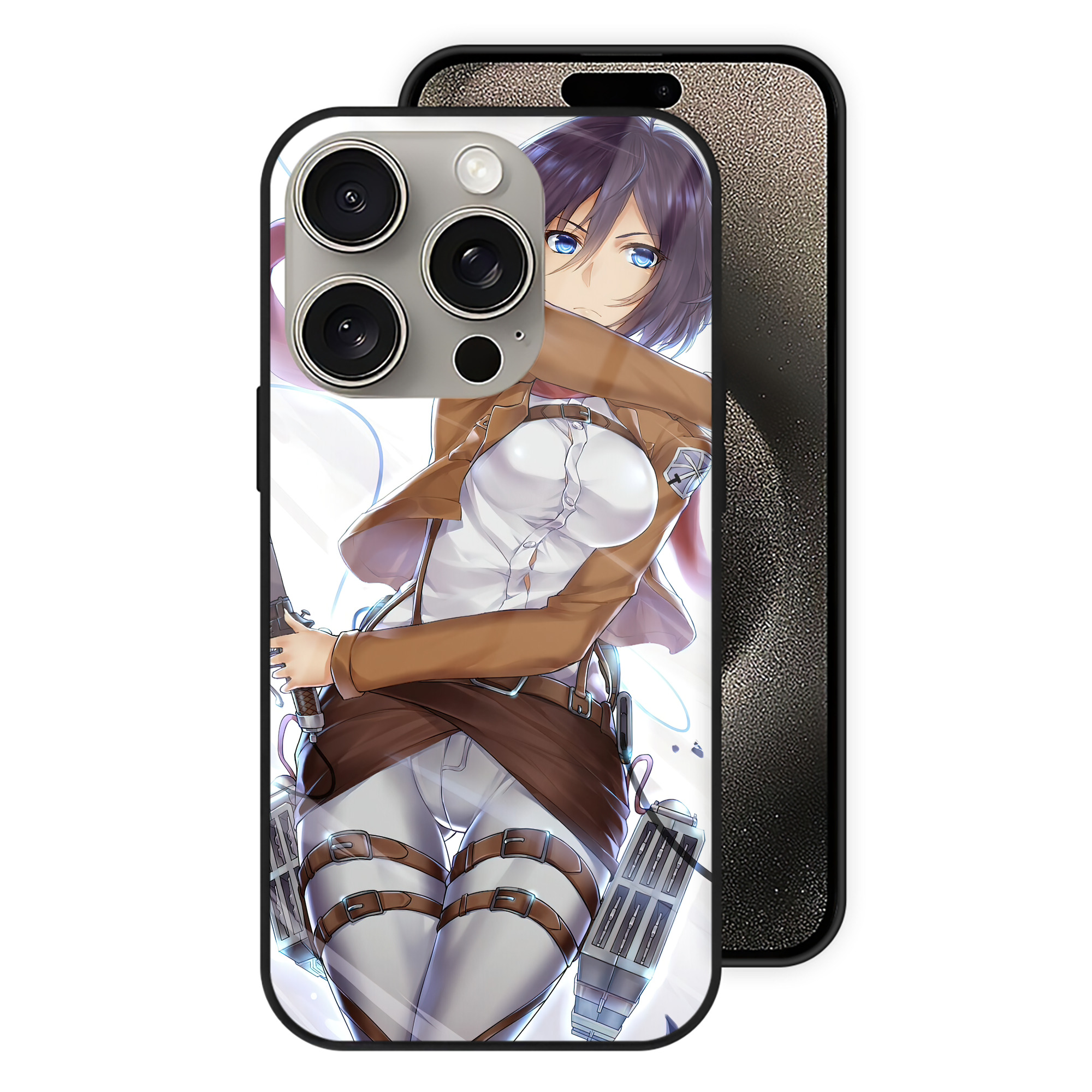 （画像用） 進撃の巨人 Attack on Titan 【iPhone15Pro対応】スマホケース 耐衝撃＆黄変防止 背面ガラス