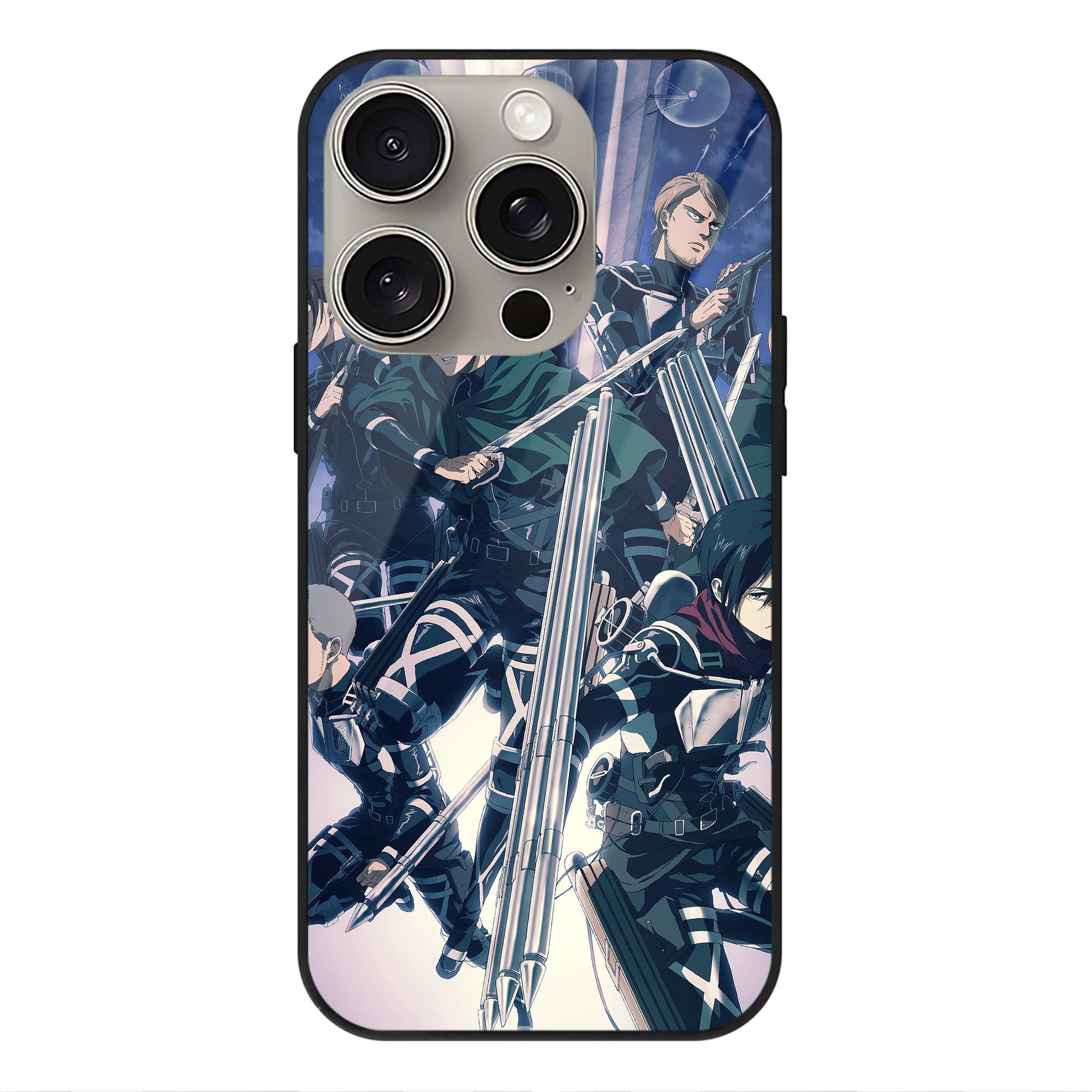 （画像用） 進撃の巨人 Attack on Titan 【iPhone15Pro対応】スマホケース 耐衝撃＆黄変防止 背面ガラス