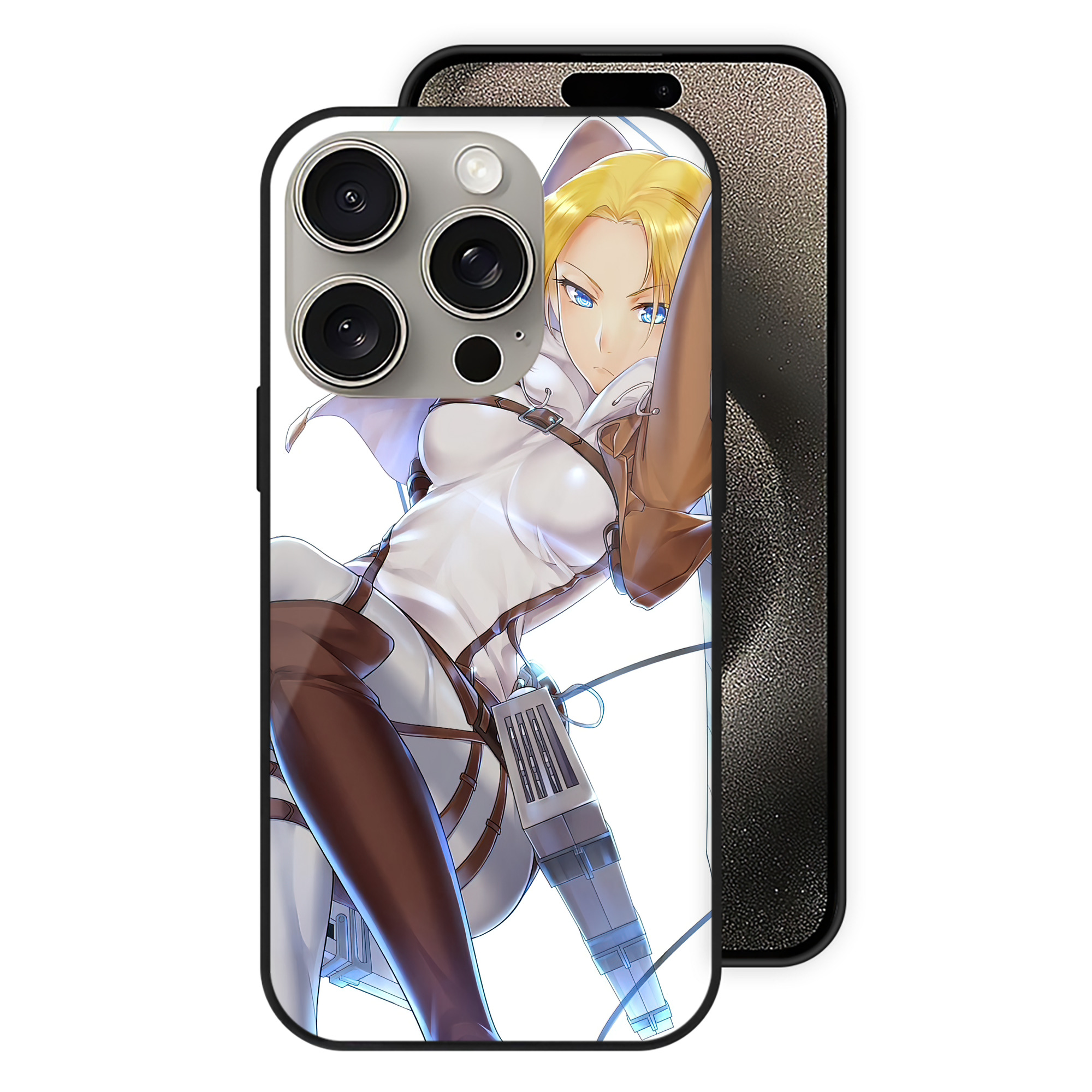 （画像用） 進撃の巨人 Attack on Titan 【iPhone15Pro対応】スマホケース 耐衝撃＆黄変防止 背面ガラス