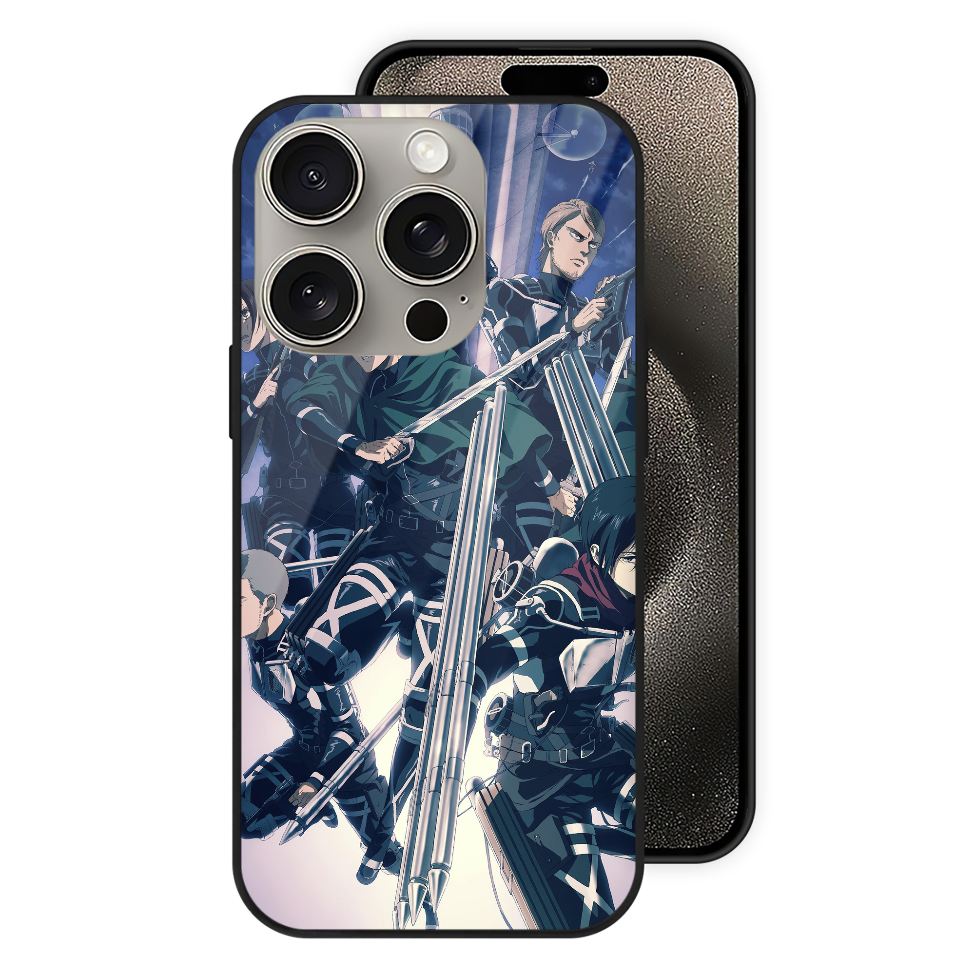 （画像用） 進撃の巨人 Attack on Titan 【iPhone15Pro対応】スマホケース 耐衝撃＆黄変防止 背面ガラス