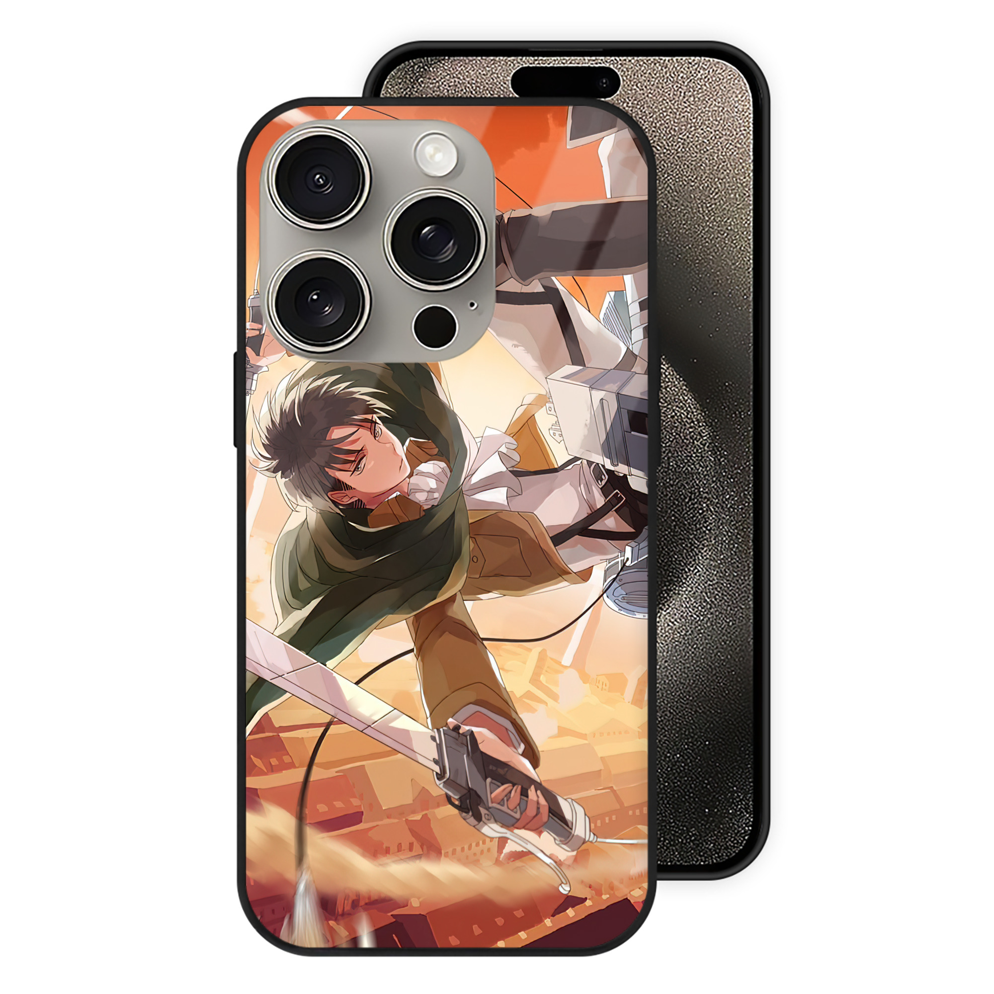 （画像用） 進撃の巨人 Attack on Titan 【iPhone15Pro対応】スマホケース 耐衝撃＆黄変防止 背面ガラス