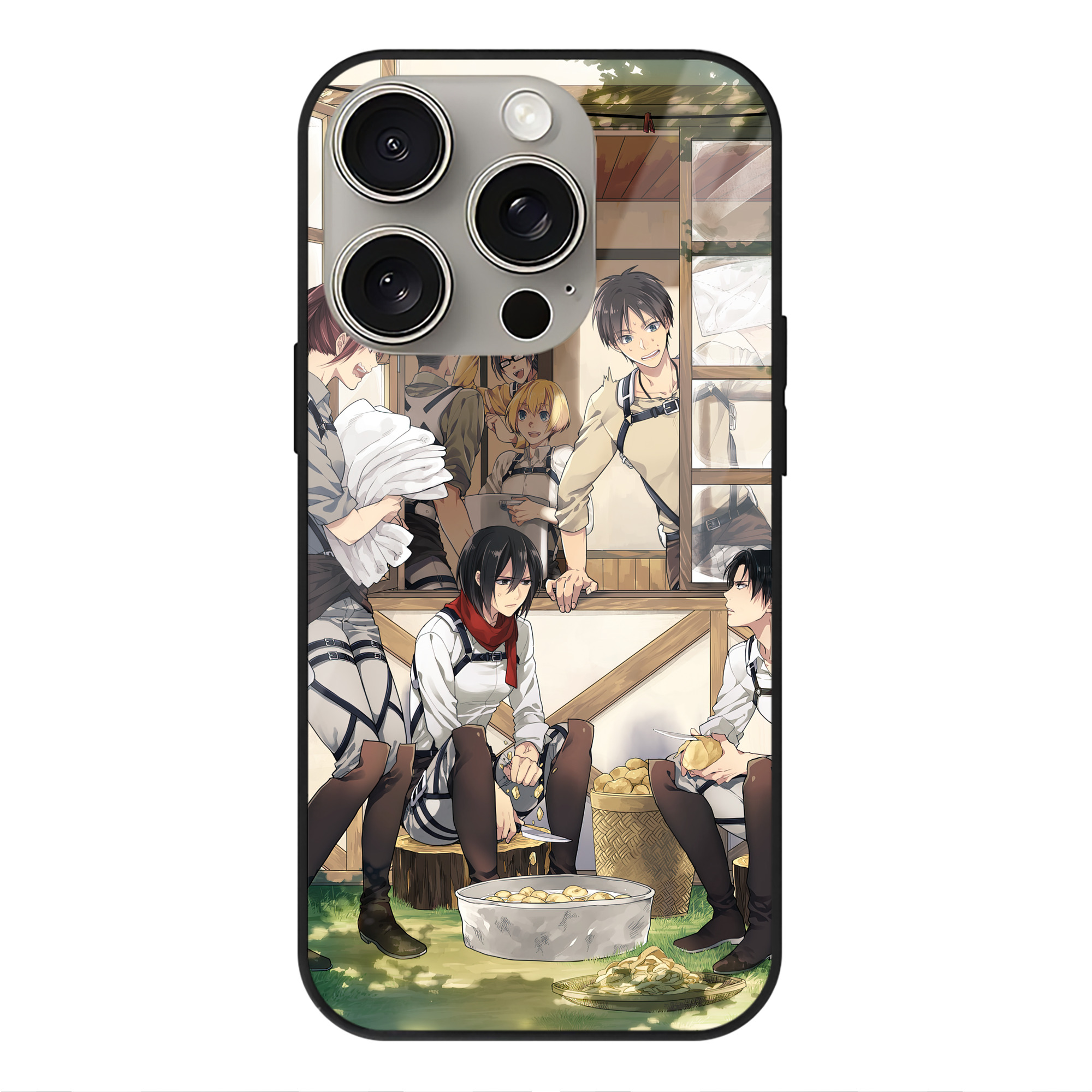 （画像用） 進撃の巨人 Attack on Titan 【iPhone15Pro対応】スマホケース 耐衝撃＆黄変防止 背面ガラス