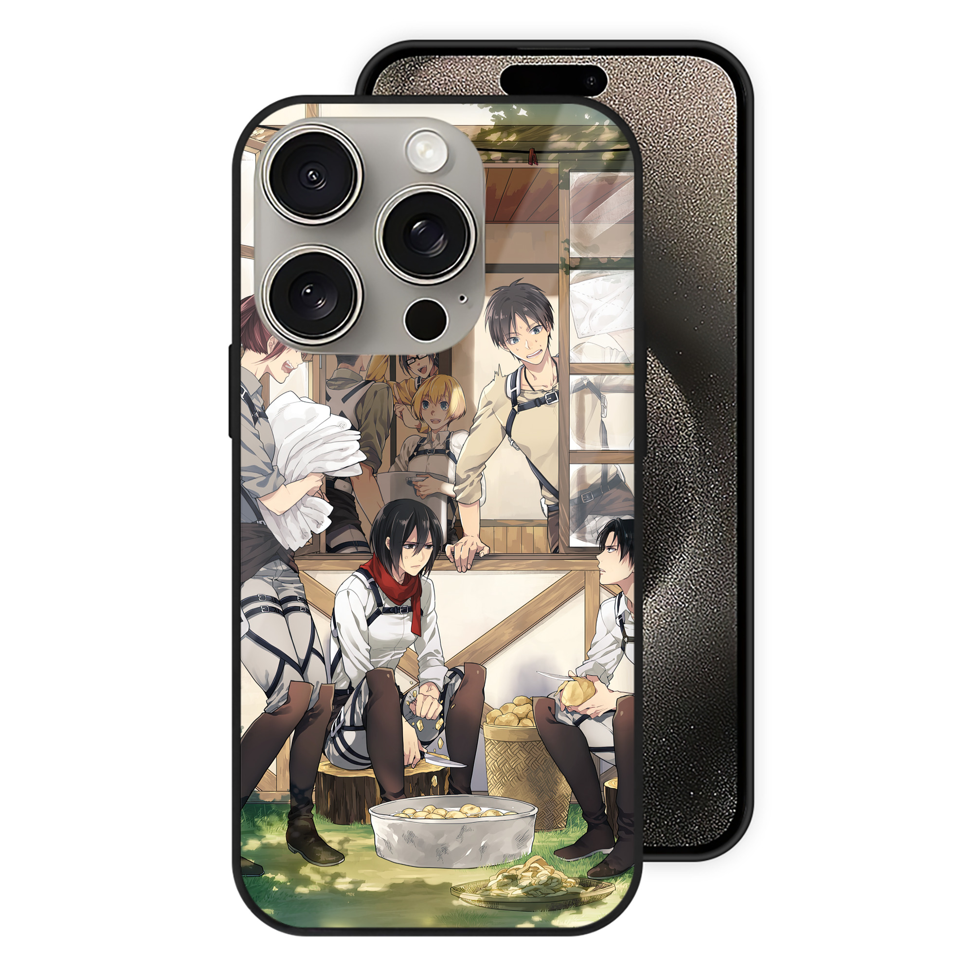 （画像用） 進撃の巨人 Attack on Titan 【iPhone15Pro対応】スマホケース 耐衝撃＆黄変防止 背面ガラス