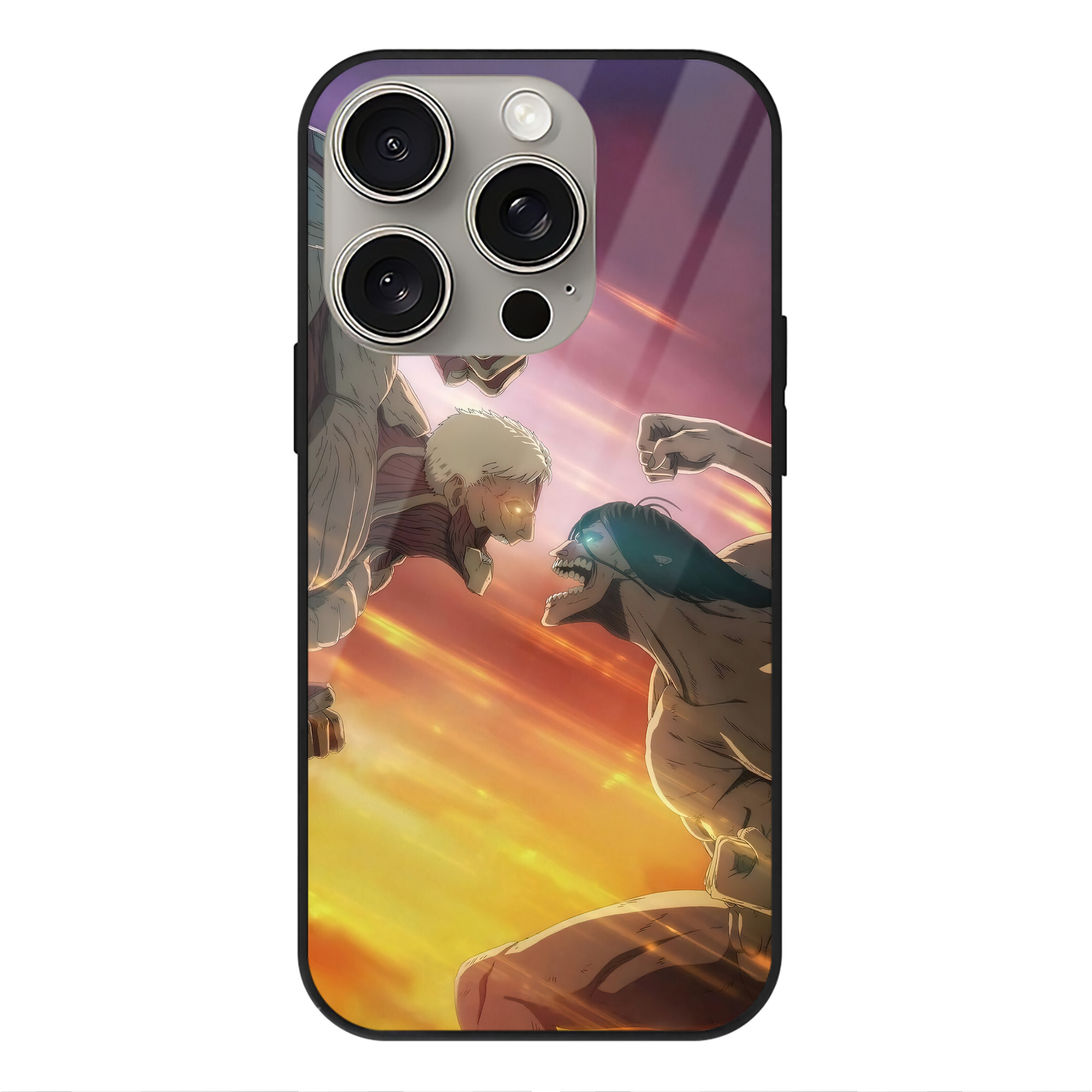 （画像用） 進撃の巨人 Attack on Titan 【iPhone15Pro対応】スマホケース 耐衝撃＆黄変防止 背面ガラス