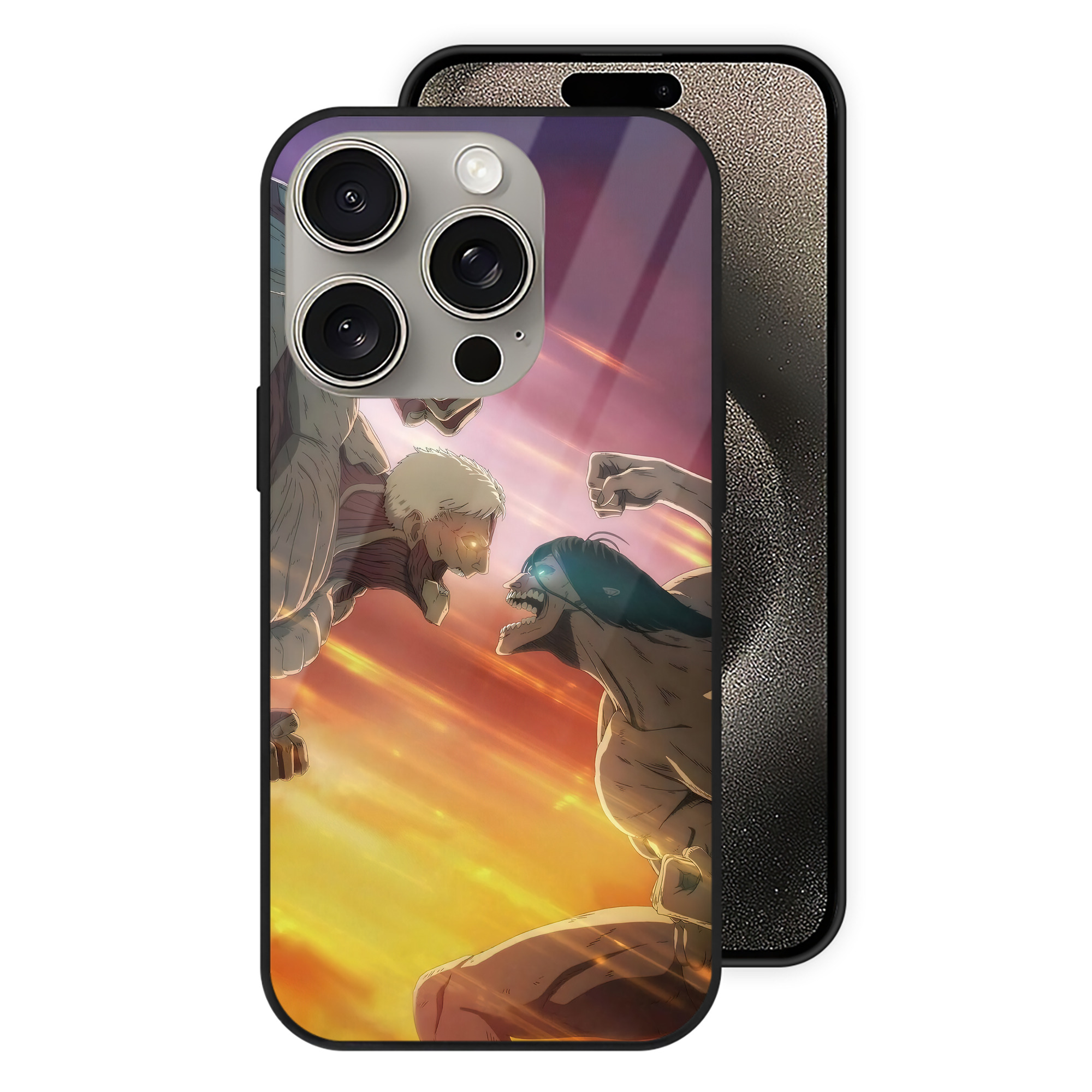 （画像用） 進撃の巨人 Attack on Titan 【iPhone15Pro対応】スマホケース 耐衝撃＆黄変防止 背面ガラス