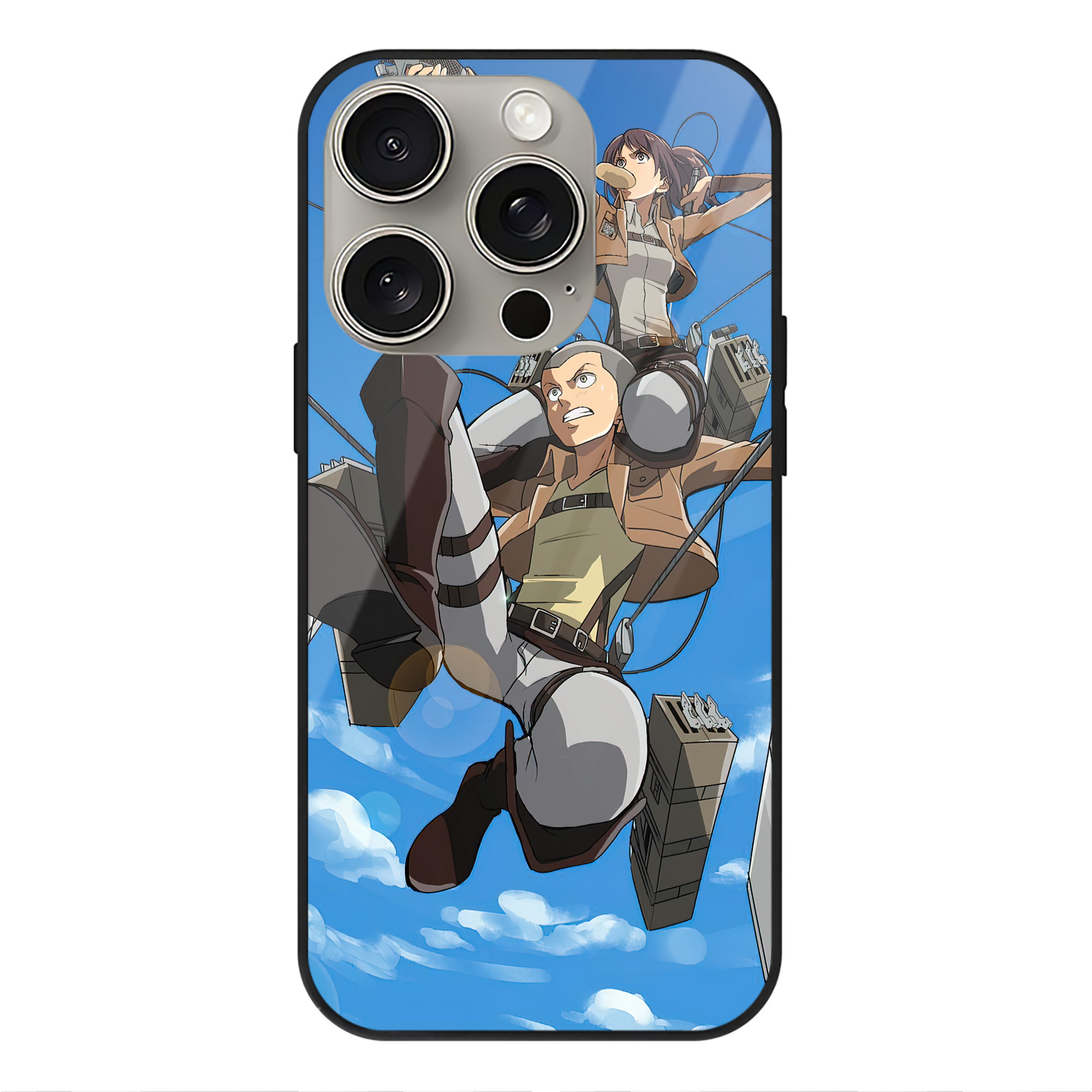 （画像用） 進撃の巨人 Attack on Titan 【iPhone15Pro対応】スマホケース 耐衝撃＆黄変防止 背面ガラス