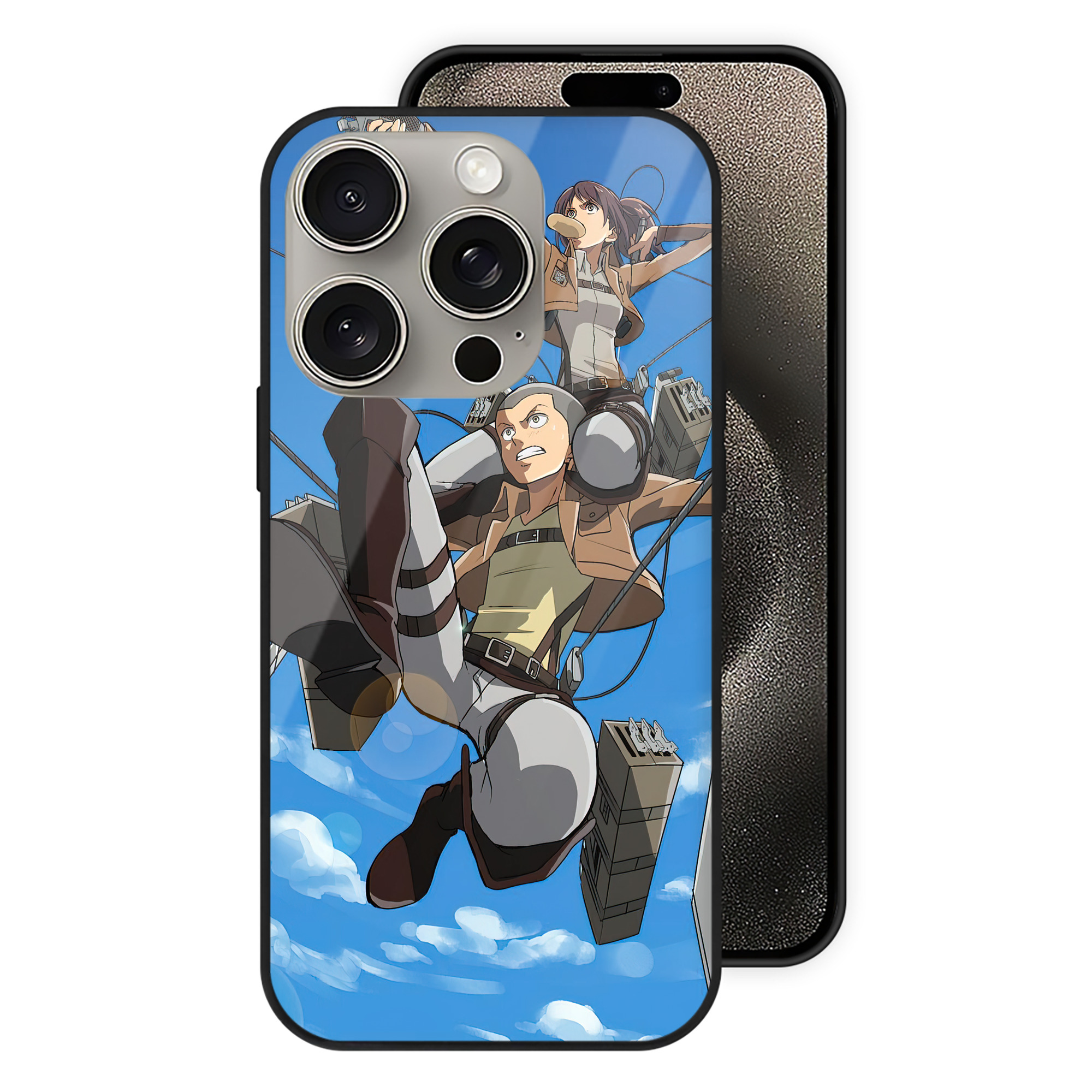 （画像用） 進撃の巨人 Attack on Titan 【iPhone15Pro対応】スマホケース 耐衝撃＆黄変防止 背面ガラス