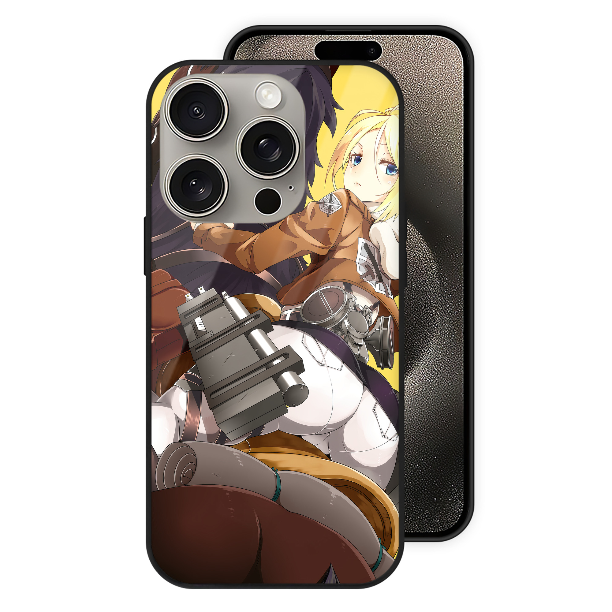 （画像用） 進撃の巨人 Attack on Titan 【iPhone15Pro対応】スマホケース 耐衝撃＆黄変防止 背面ガラス