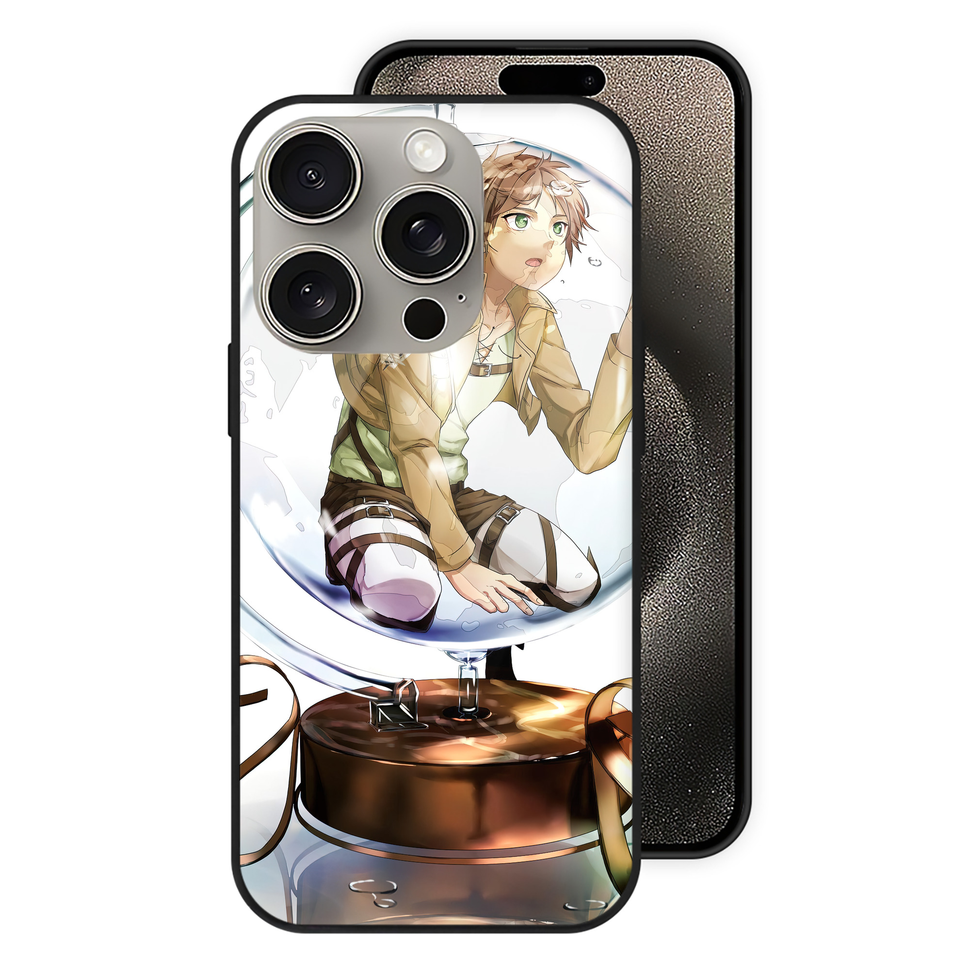 （画像用） 進撃の巨人 Attack on Titan 【iPhone15Pro対応】スマホケース 耐衝撃＆黄変防止 背面ガラス