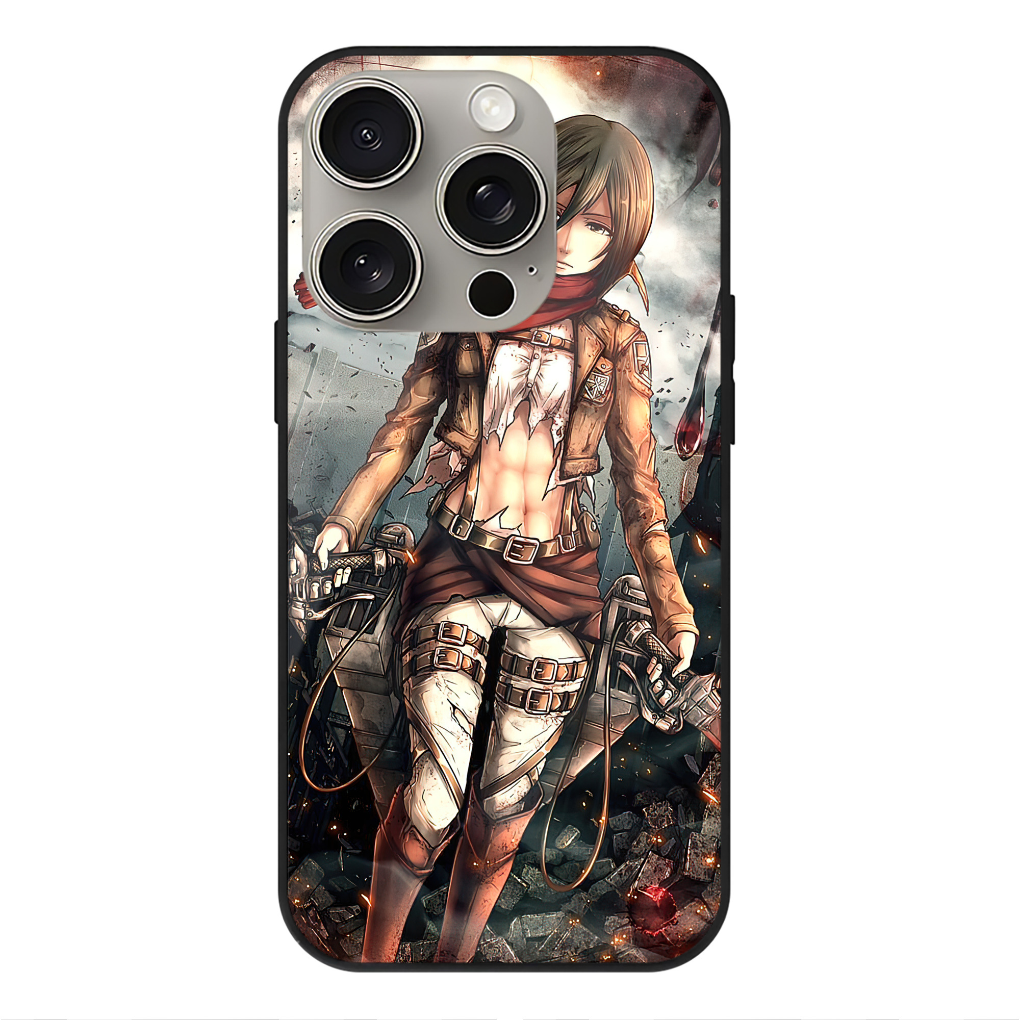 （画像用） 進撃の巨人 Attack on Titan 【iPhone15Pro対応】スマホケース 耐衝撃＆黄変防止 背面ガラス