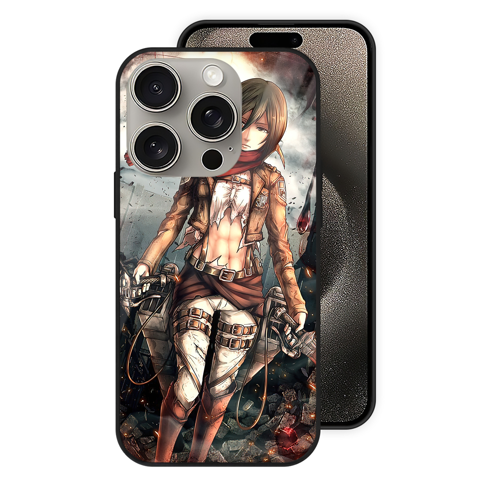 （画像用） 進撃の巨人 Attack on Titan 【iPhone15Pro対応】スマホケース 耐衝撃＆黄変防止 背面ガラス