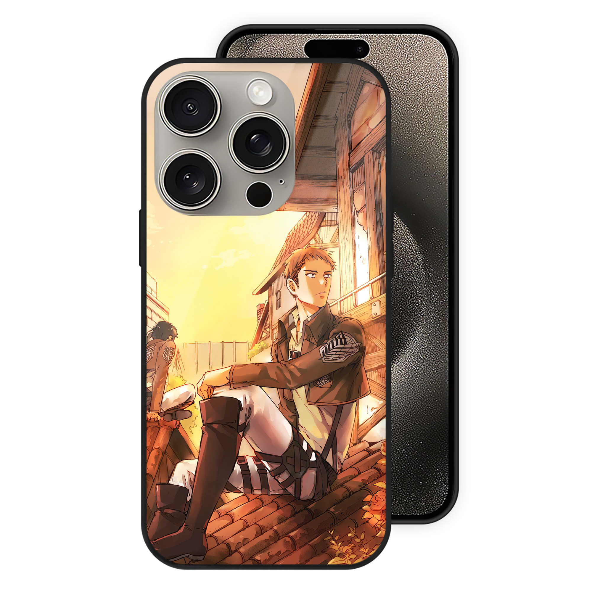 （画像用） 進撃の巨人 Attack on Titan 【iPhone15Pro対応】スマホケース 耐衝撃＆黄変防止 背面ガラス