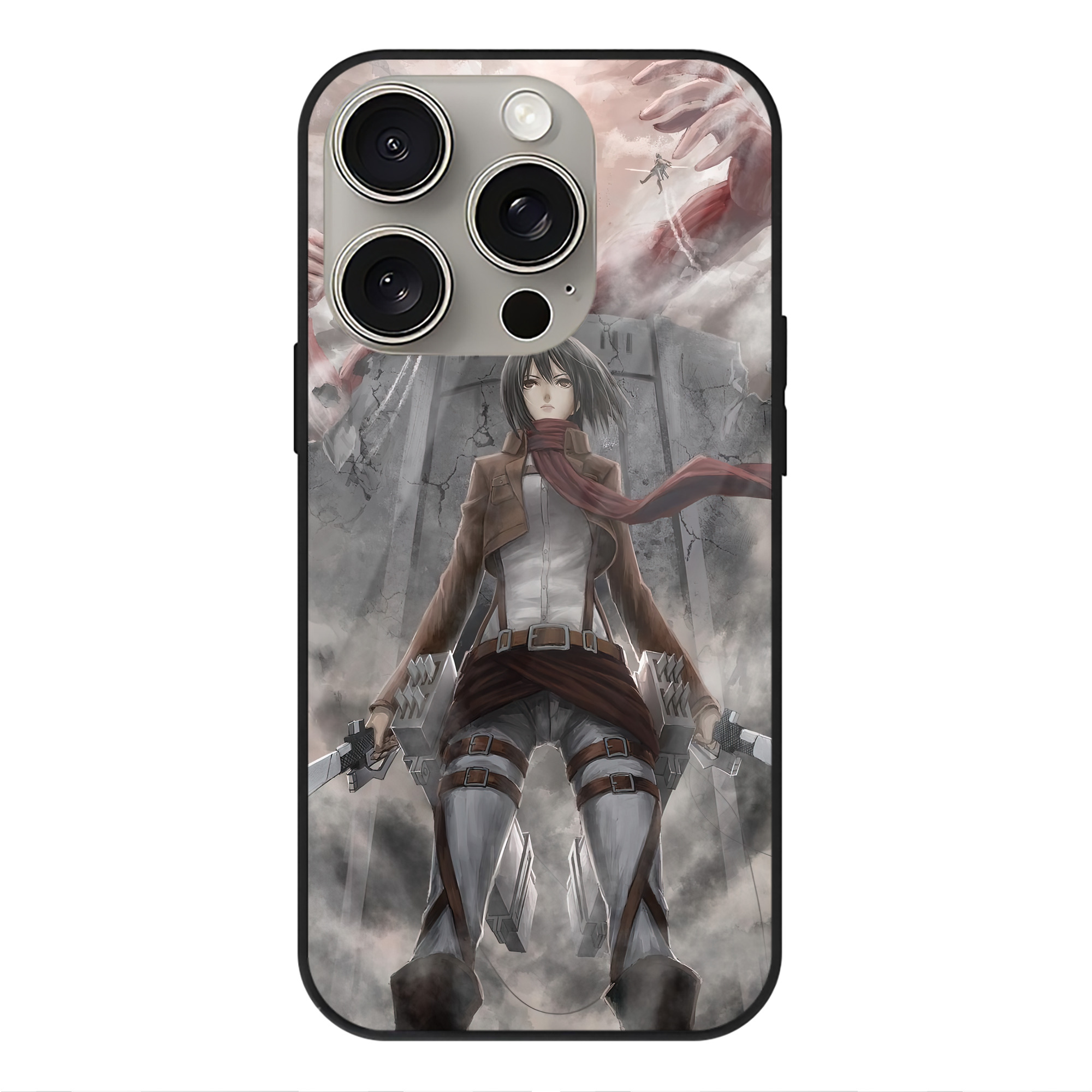 （画像用） 進撃の巨人 Attack on Titan 【iPhone15Pro対応】スマホケース 耐衝撃＆黄変防止 背面ガラス