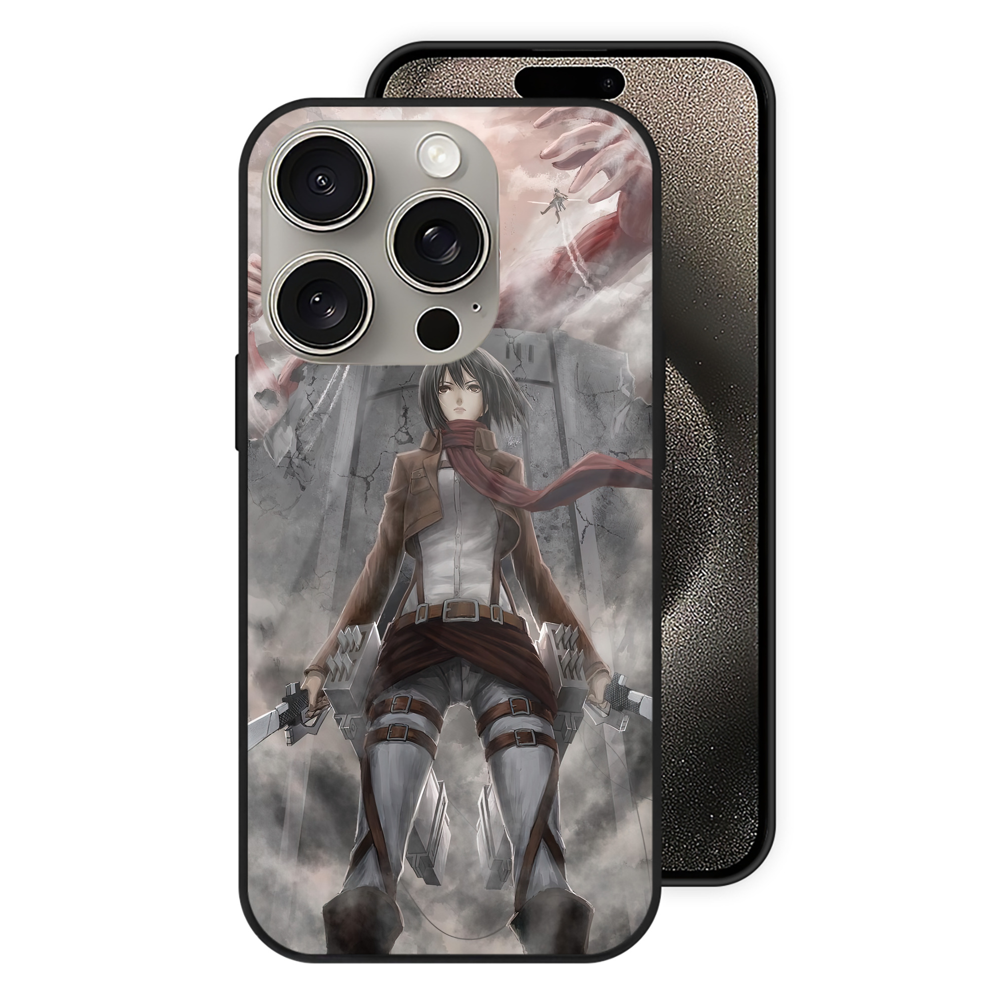 （画像用） 進撃の巨人 Attack on Titan 【iPhone15Pro対応】スマホケース 耐衝撃＆黄変防止 背面ガラス