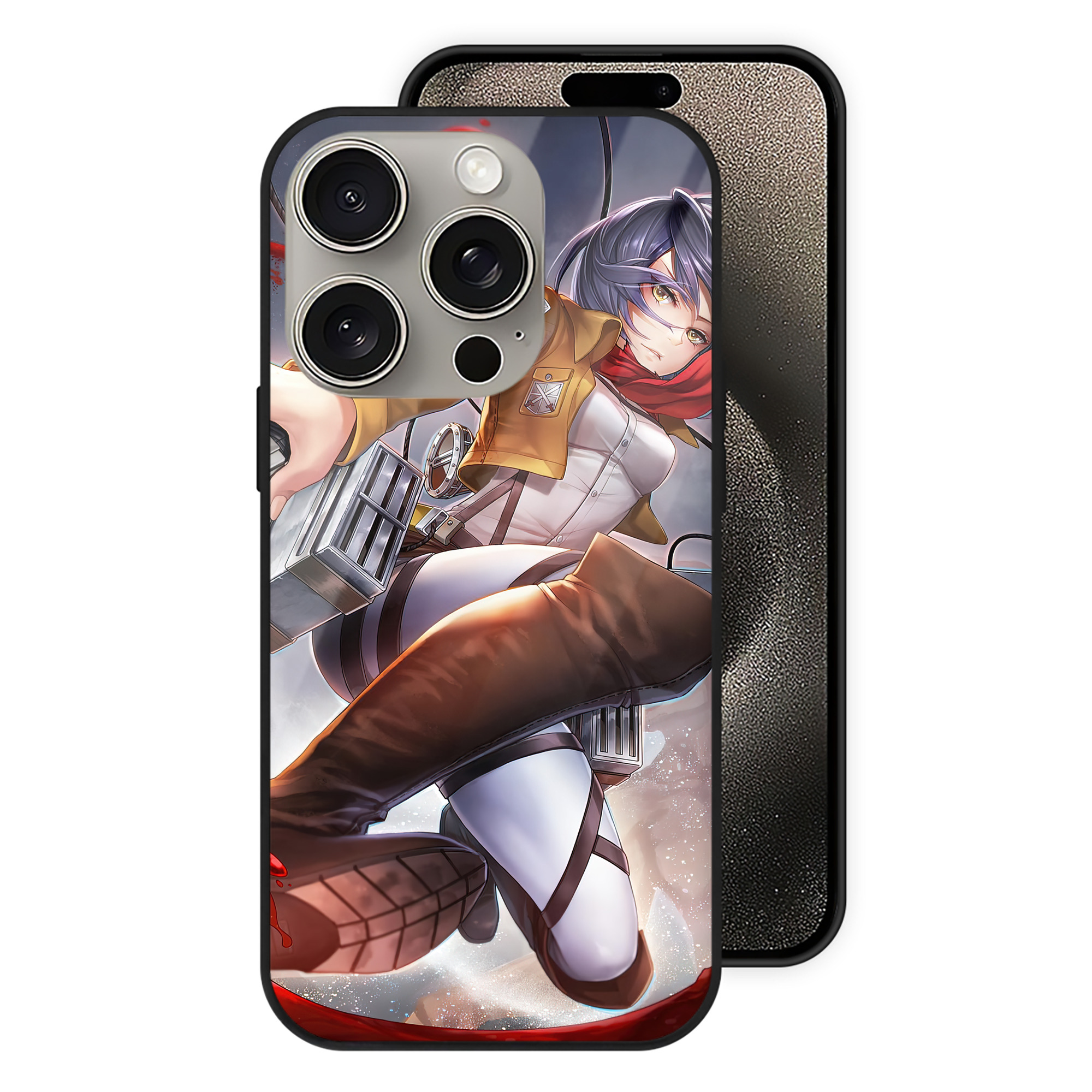 （画像用） 進撃の巨人 Attack on Titan 【iPhone15Pro対応】スマホケース 耐衝撃＆黄変防止 背面ガラス
