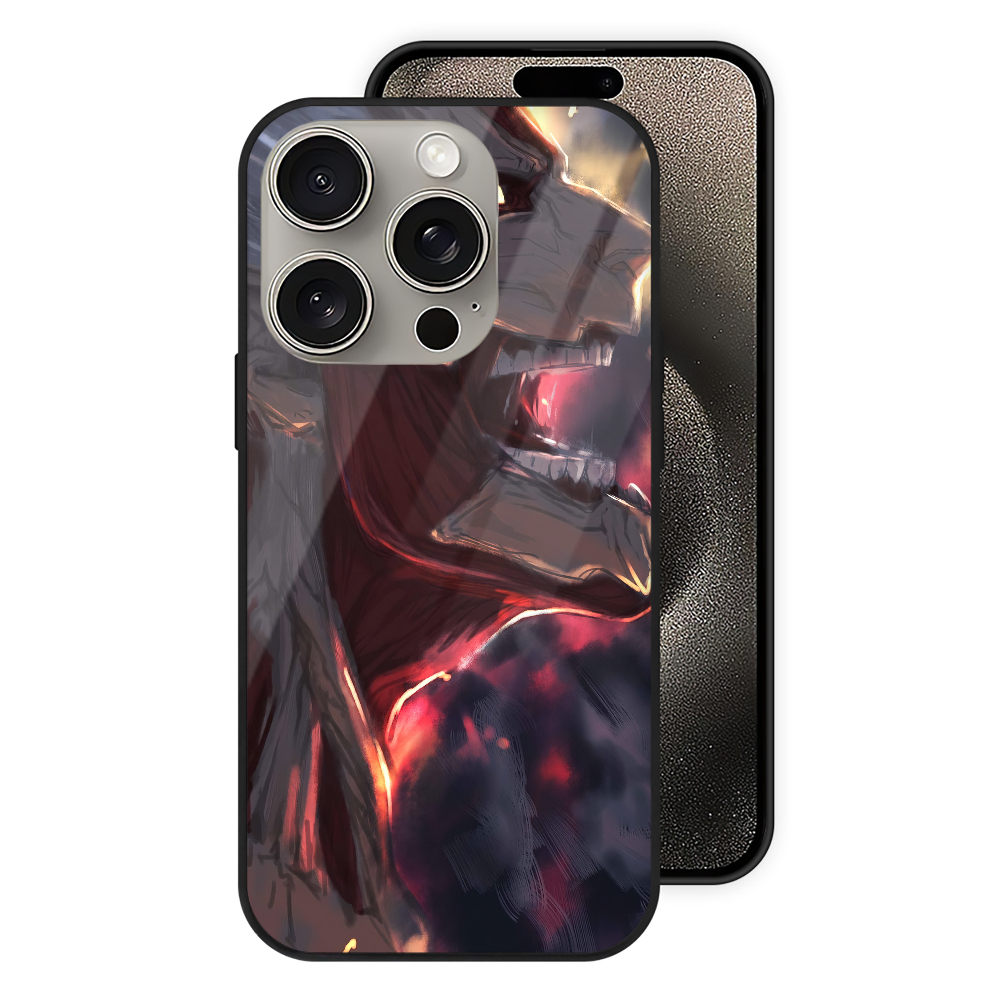 （画像用） 進撃の巨人 Attack on Titan 【iPhone15Pro対応】スマホケース 耐衝撃＆黄変防止 背面ガラス