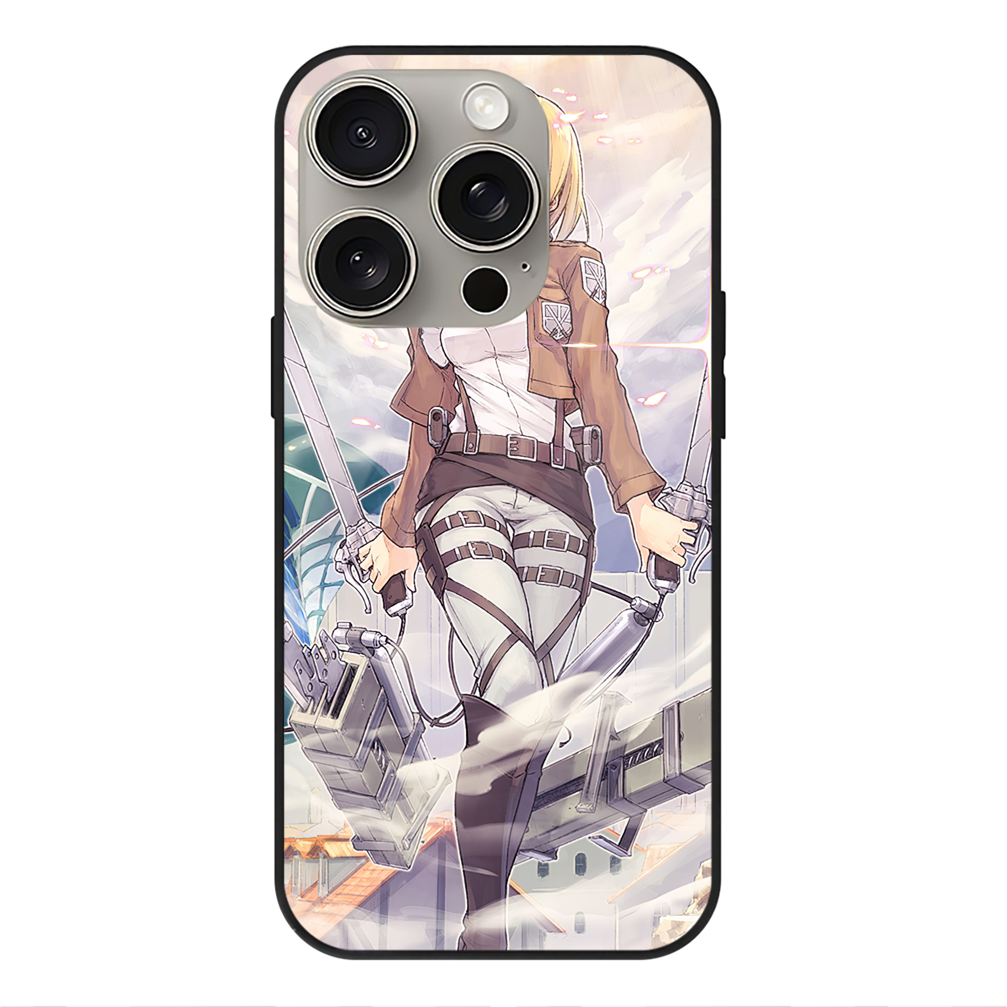 （画像用） 進撃の巨人 Attack on Titan 【iPhone15Pro対応】スマホケース 耐衝撃＆黄変防止 背面ガラス