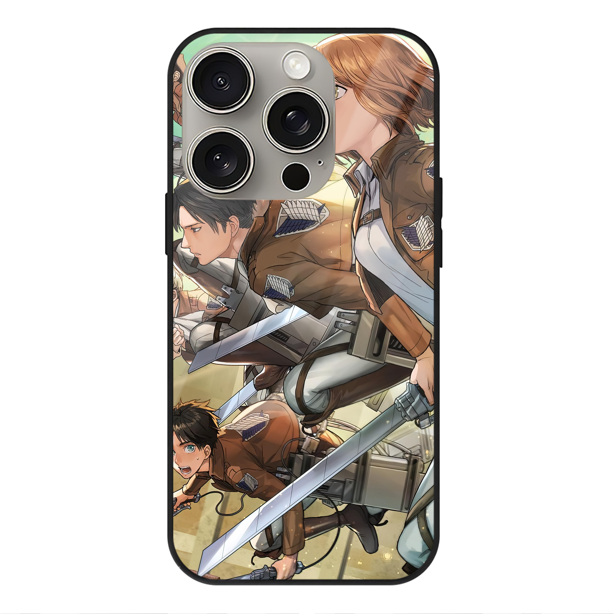 （画像用） 進撃の巨人 Attack on Titan 【iPhone15Pro対応】スマホケース 耐衝撃＆黄変防止 背面ガラス