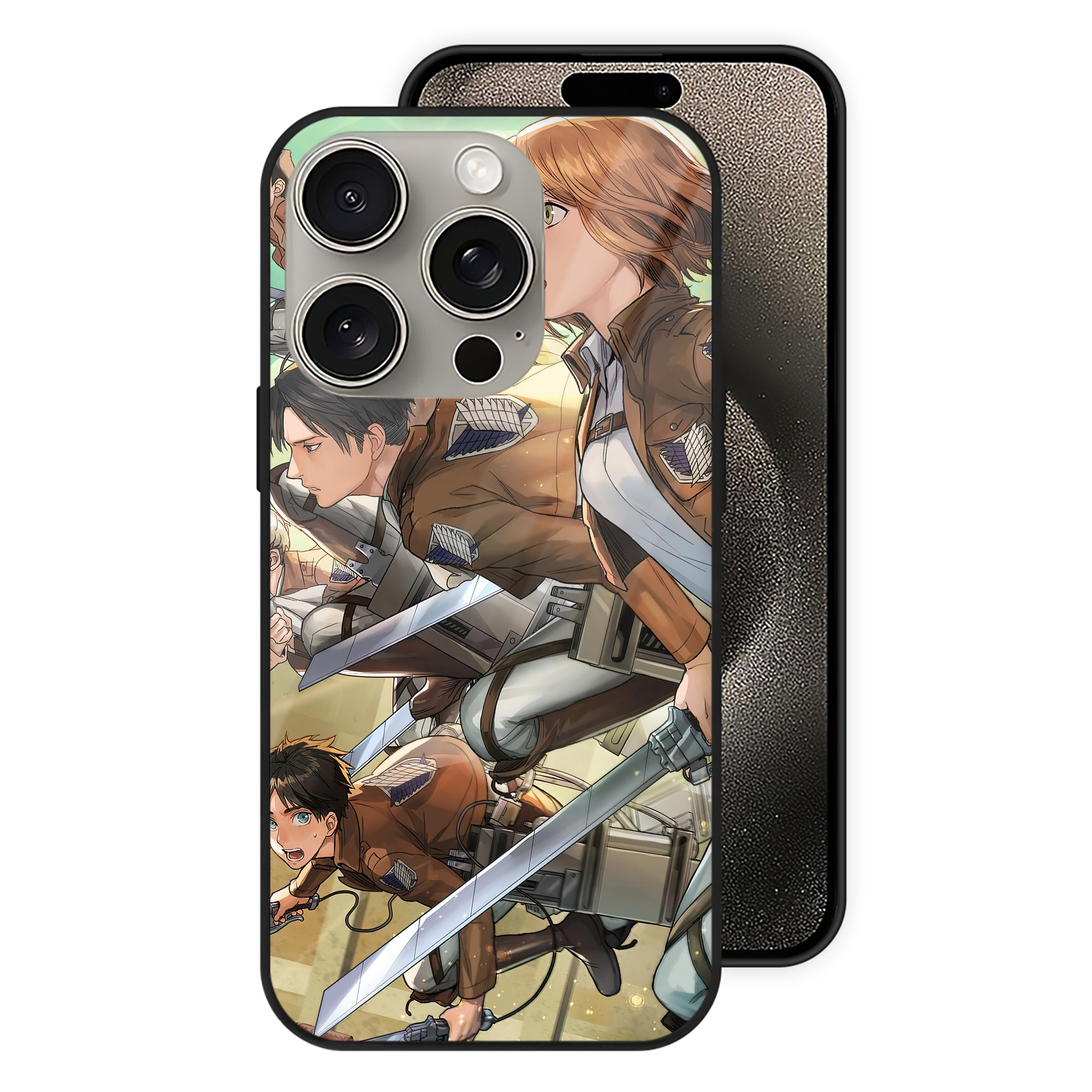 （画像用） 進撃の巨人 Attack on Titan 【iPhone15Pro対応】スマホケース 耐衝撃＆黄変防止 背面ガラス