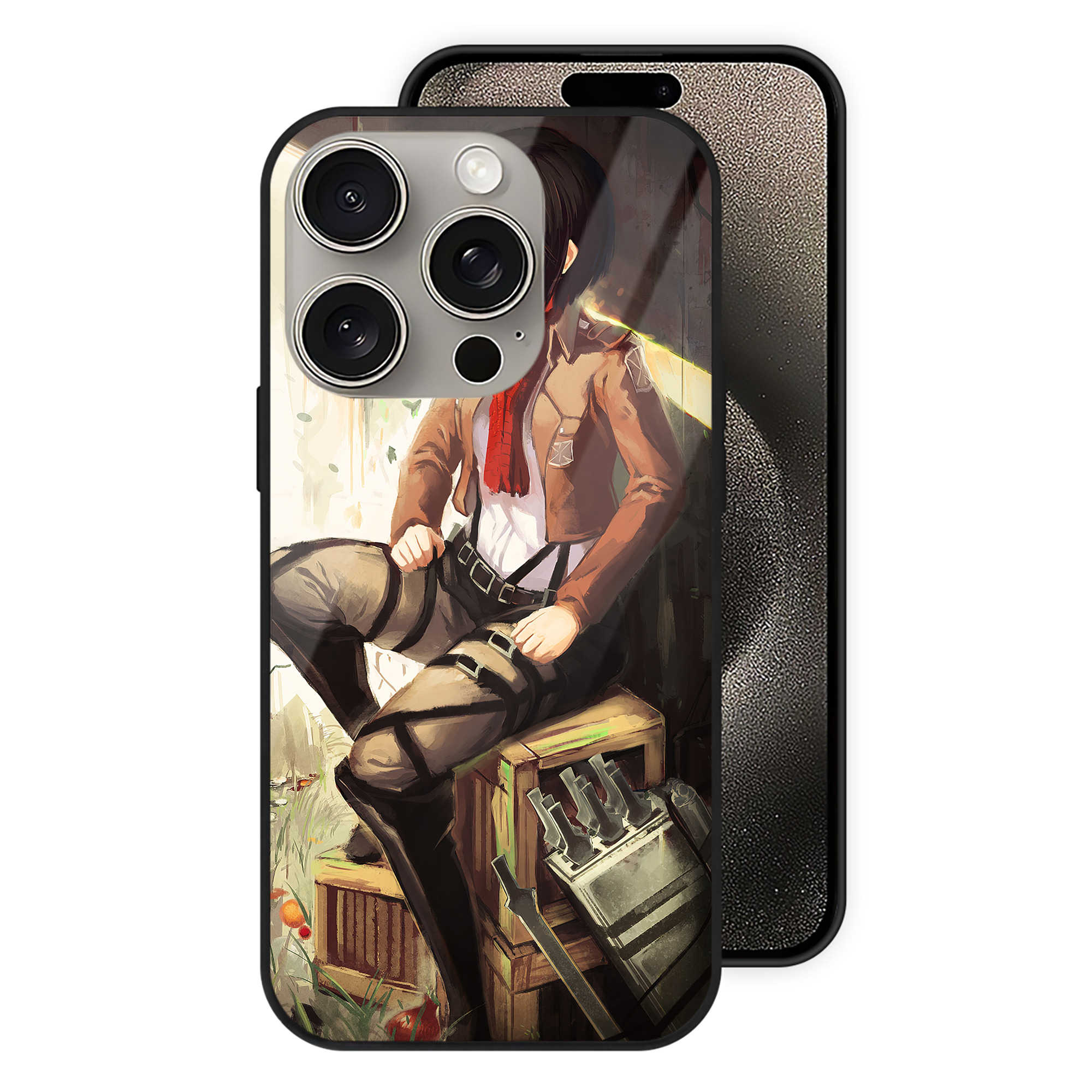（画像用） 進撃の巨人 Attack on Titan 【iPhone15Pro対応】スマホケース 耐衝撃＆黄変防止 背面ガラス