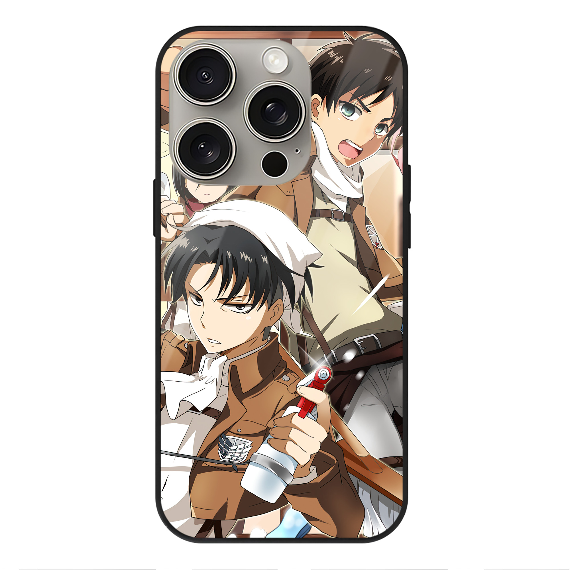 （画像用） 進撃の巨人 Attack on Titan 【iPhone15Pro対応】スマホケース 耐衝撃＆黄変防止 背面ガラス