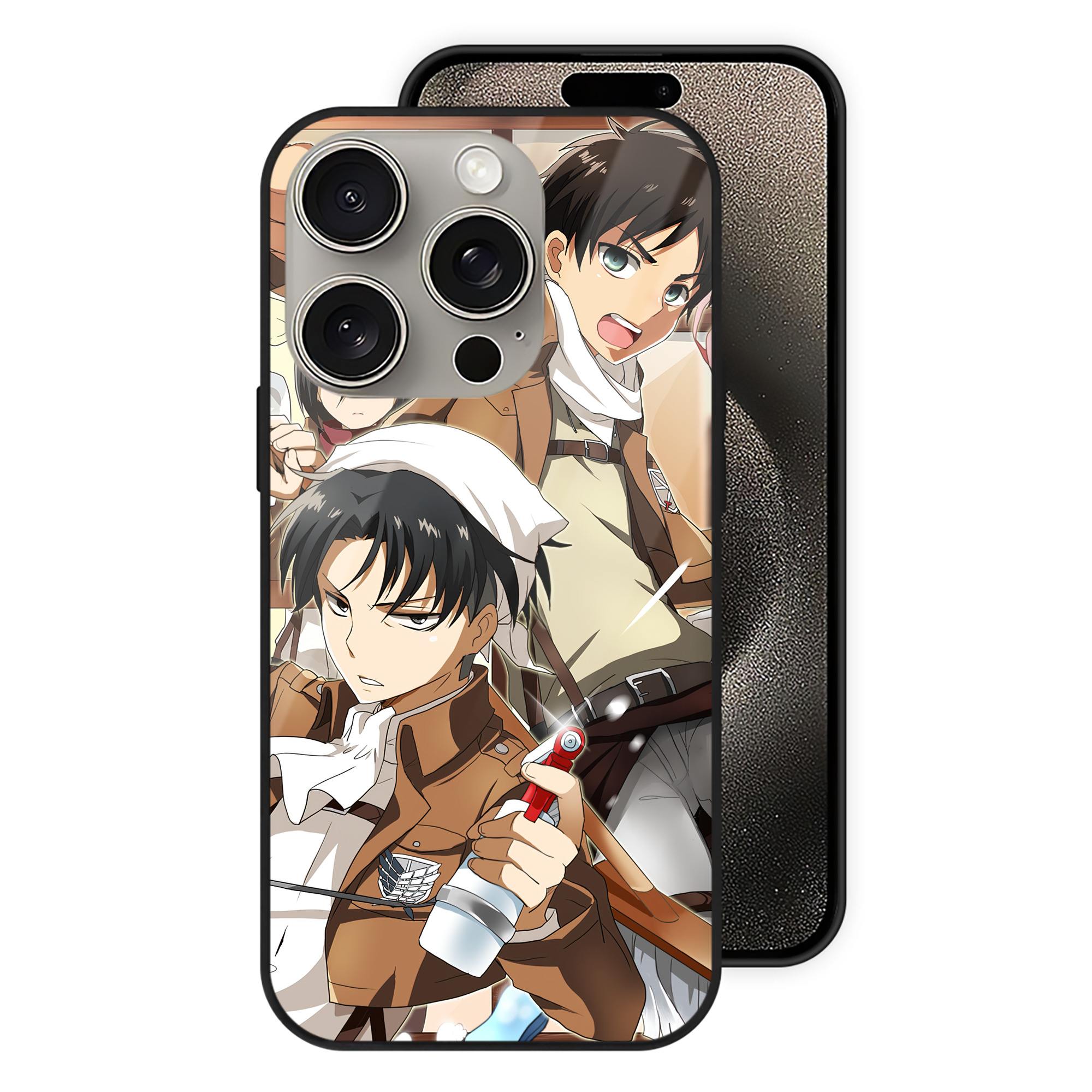 （画像用） 進撃の巨人 Attack on Titan 【iPhone15Pro対応】スマホケース 耐衝撃＆黄変防止 背面ガラス
