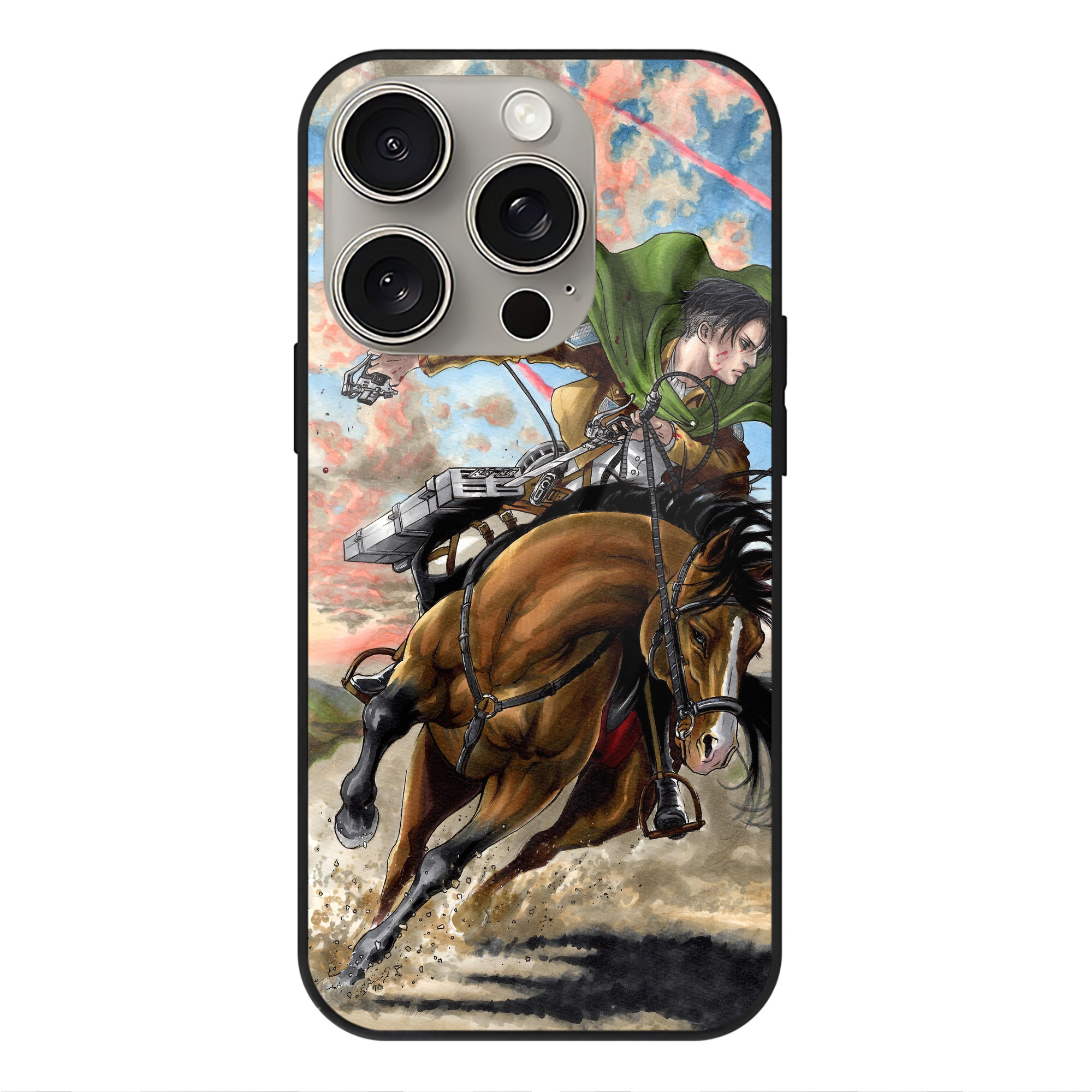 （画像用） 進撃の巨人 Attack on Titan 【iPhone15Pro対応】スマホケース 耐衝撃＆黄変防止 背面ガラス
