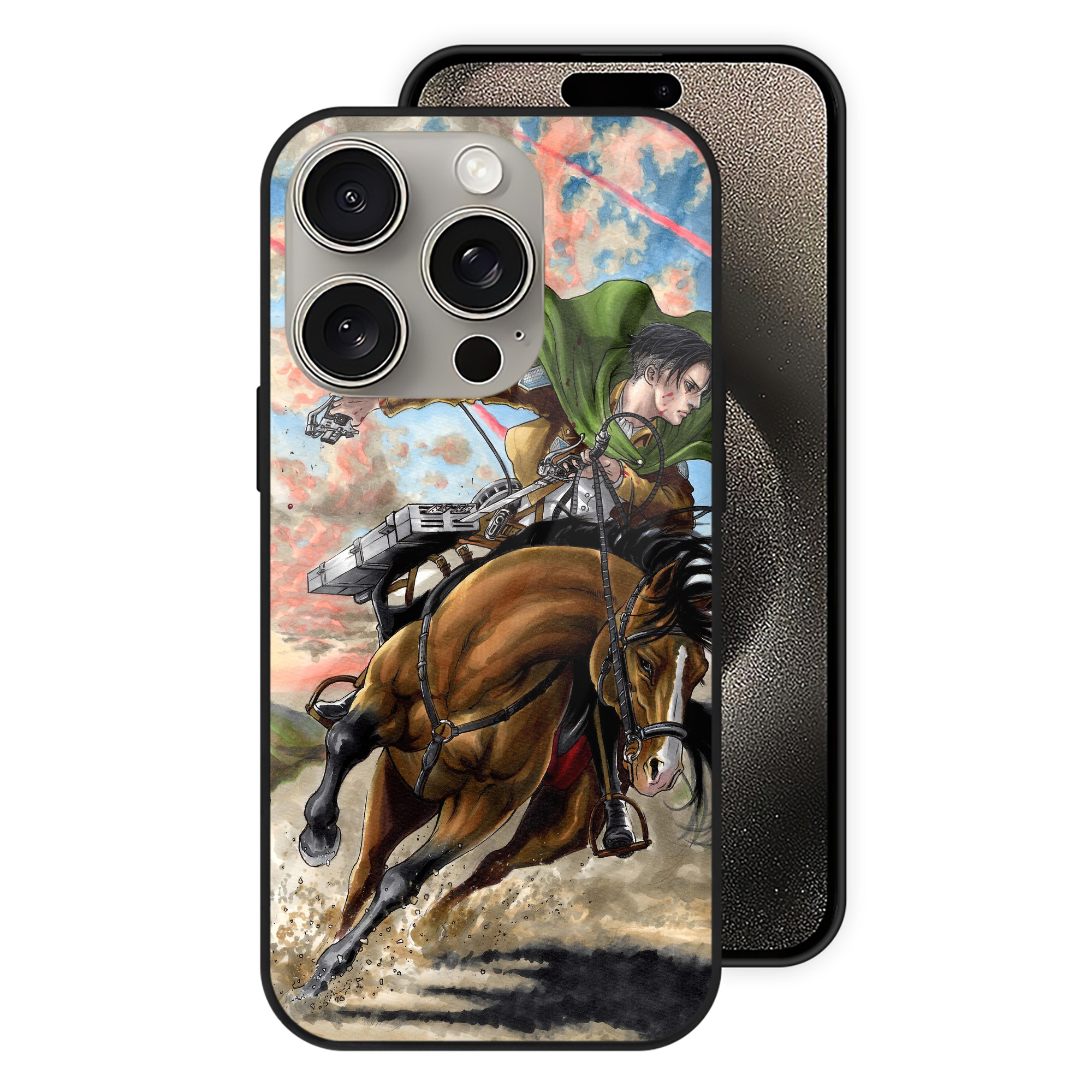 （画像用） 進撃の巨人 Attack on Titan 【iPhone15Pro対応】スマホケース 耐衝撃＆黄変防止 背面ガラス