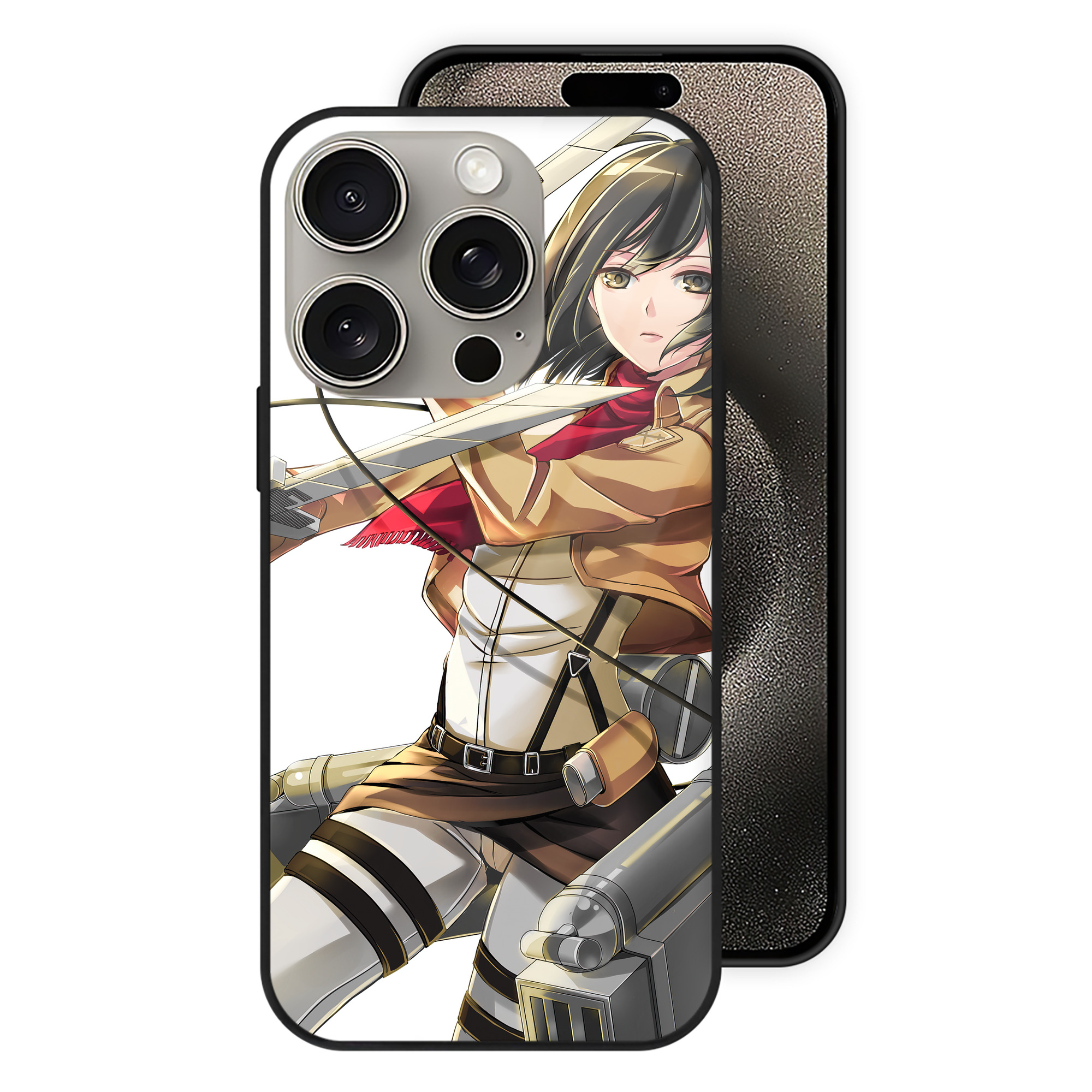 （画像用） 進撃の巨人 Attack on Titan 【iPhone15Pro対応】スマホケース 耐衝撃＆黄変防止 背面ガラス
