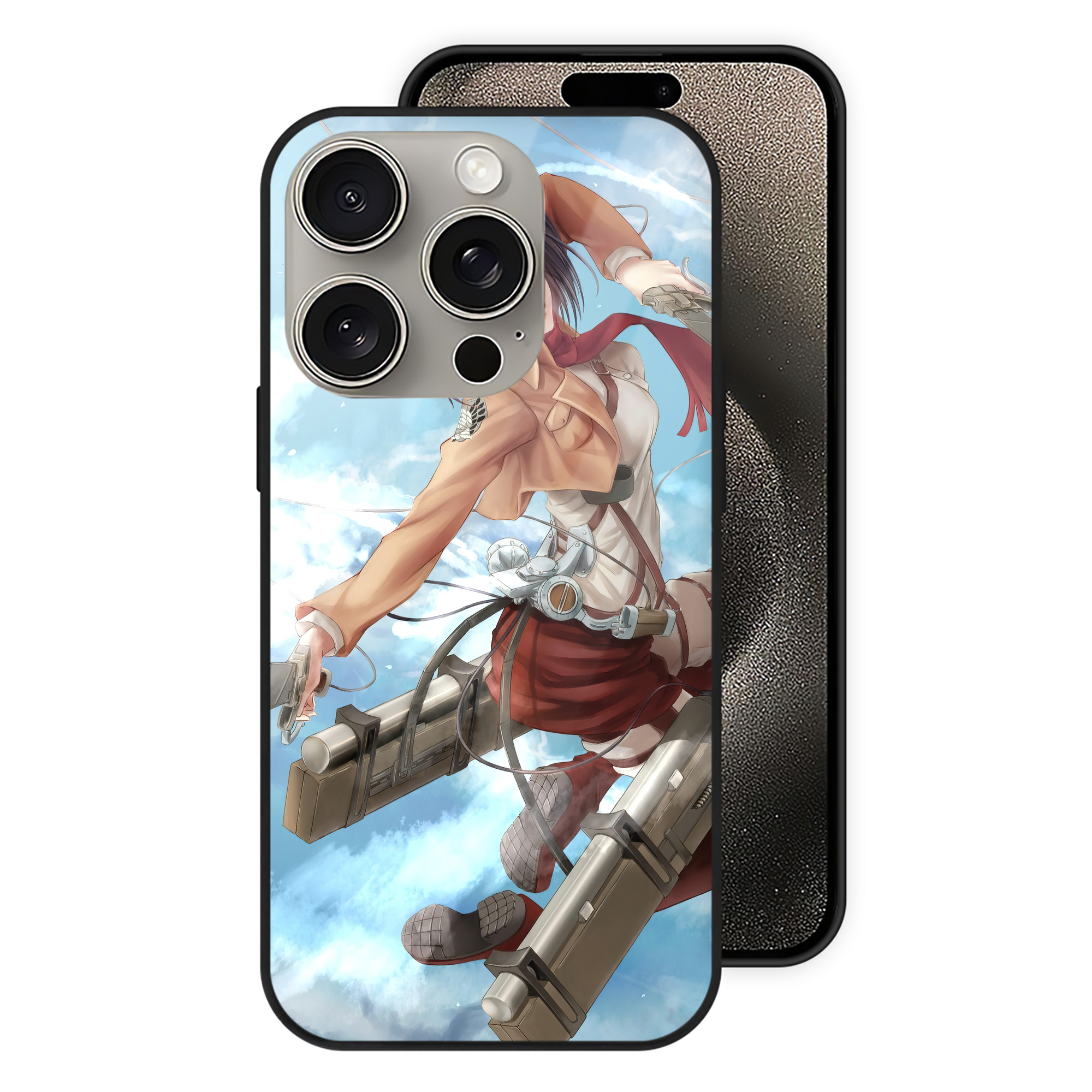 （画像用） 進撃の巨人 Attack on Titan 【iPhone15Pro対応】スマホケース 耐衝撃＆黄変防止 背面ガラス