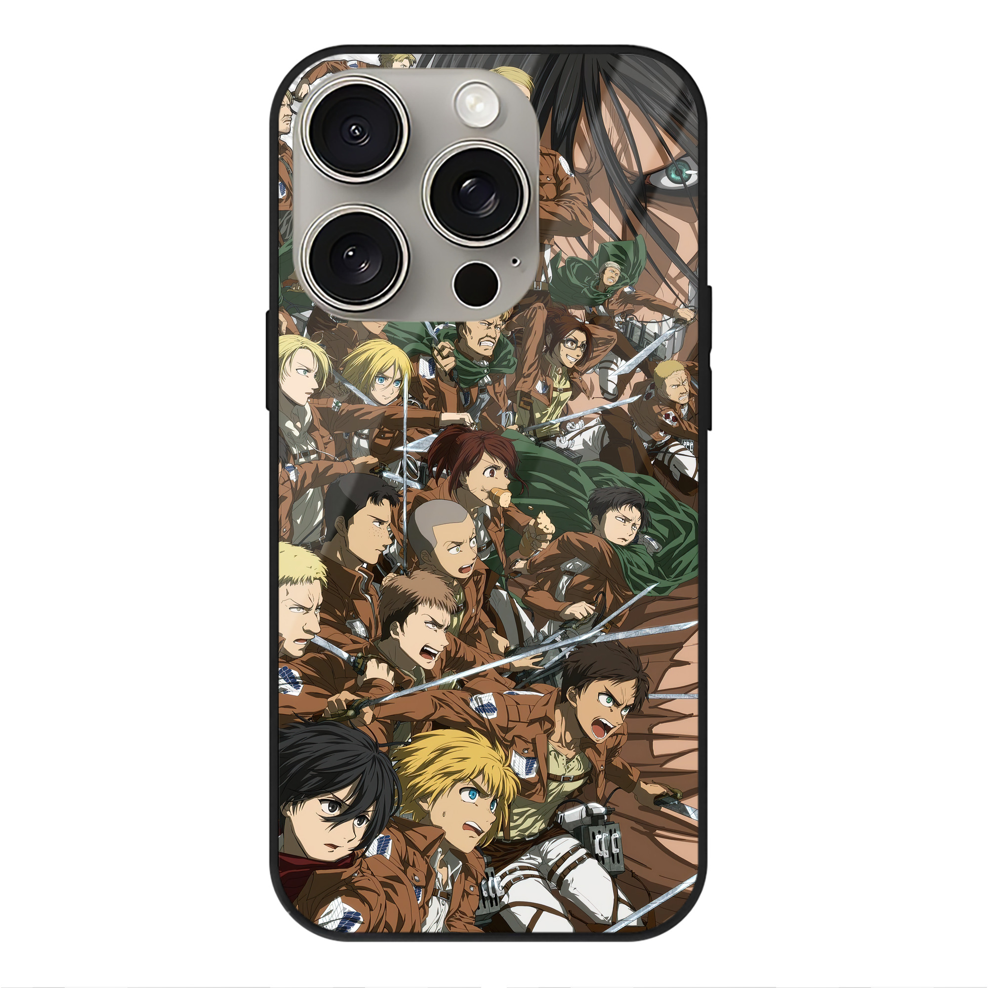 （画像用） 進撃の巨人 Attack on Titan 【iPhone15Pro対応】スマホケース 耐衝撃＆黄変防止 背面ガラス