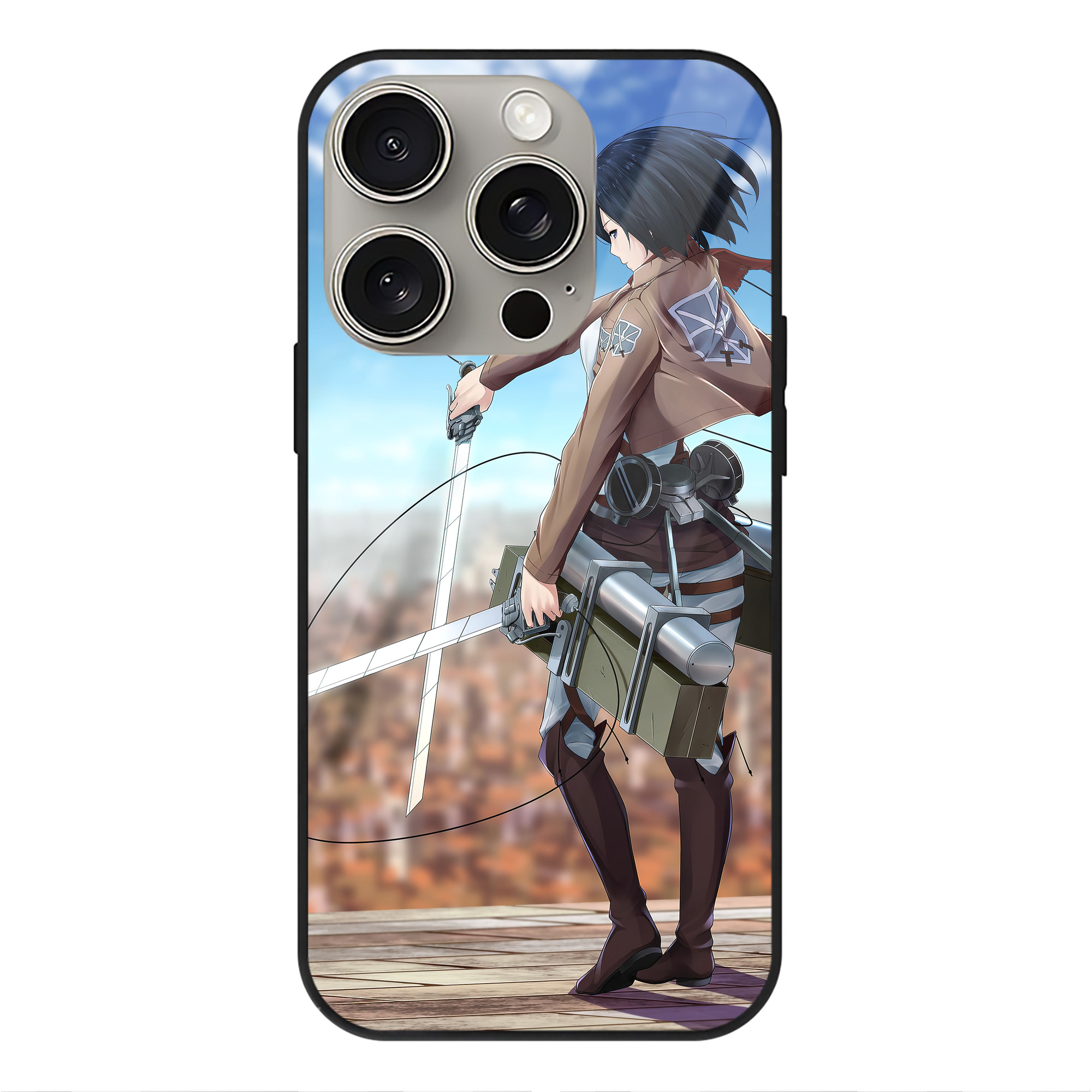 （画像用） 進撃の巨人 Attack on Titan 【iPhone15Pro対応】スマホケース 耐衝撃＆黄変防止 背面ガラス