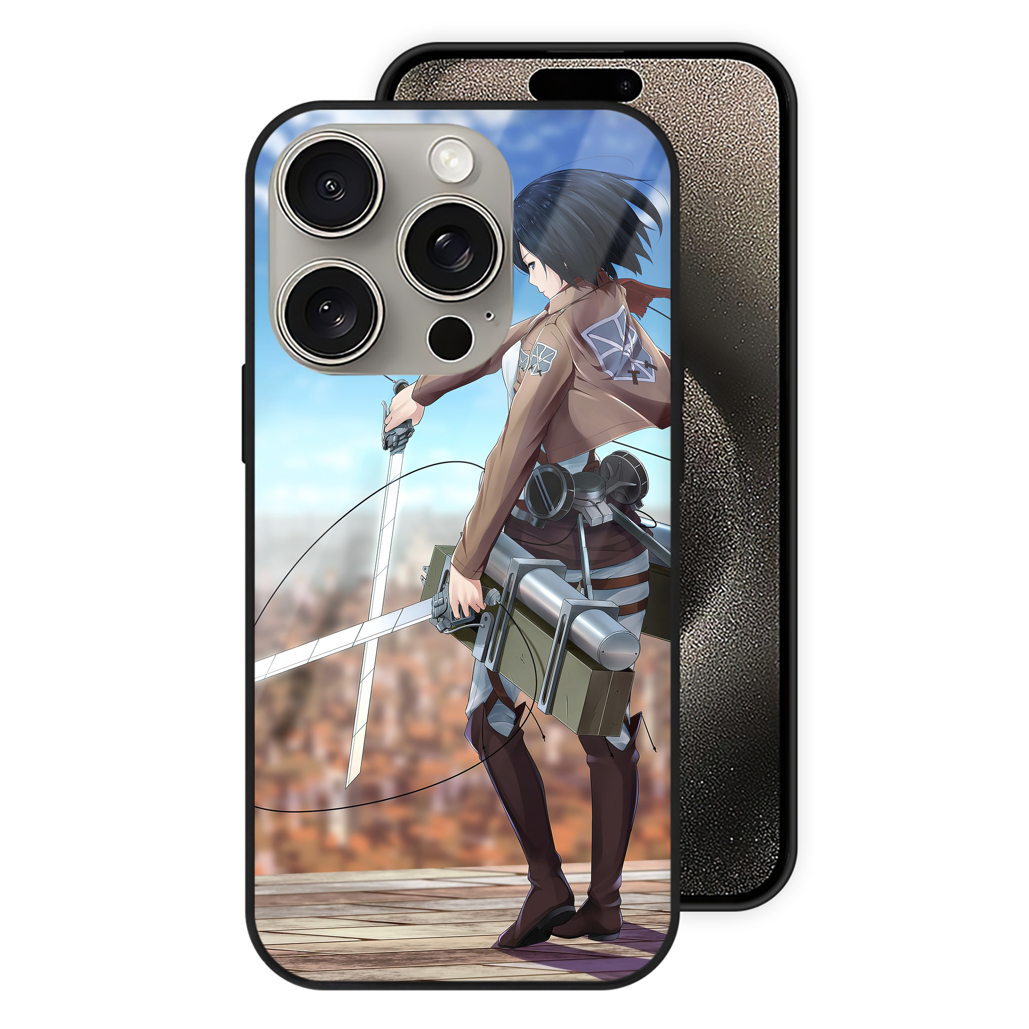 （画像用） 進撃の巨人 Attack on Titan 【iPhone15Pro対応】スマホケース 耐衝撃＆黄変防止 背面ガラス